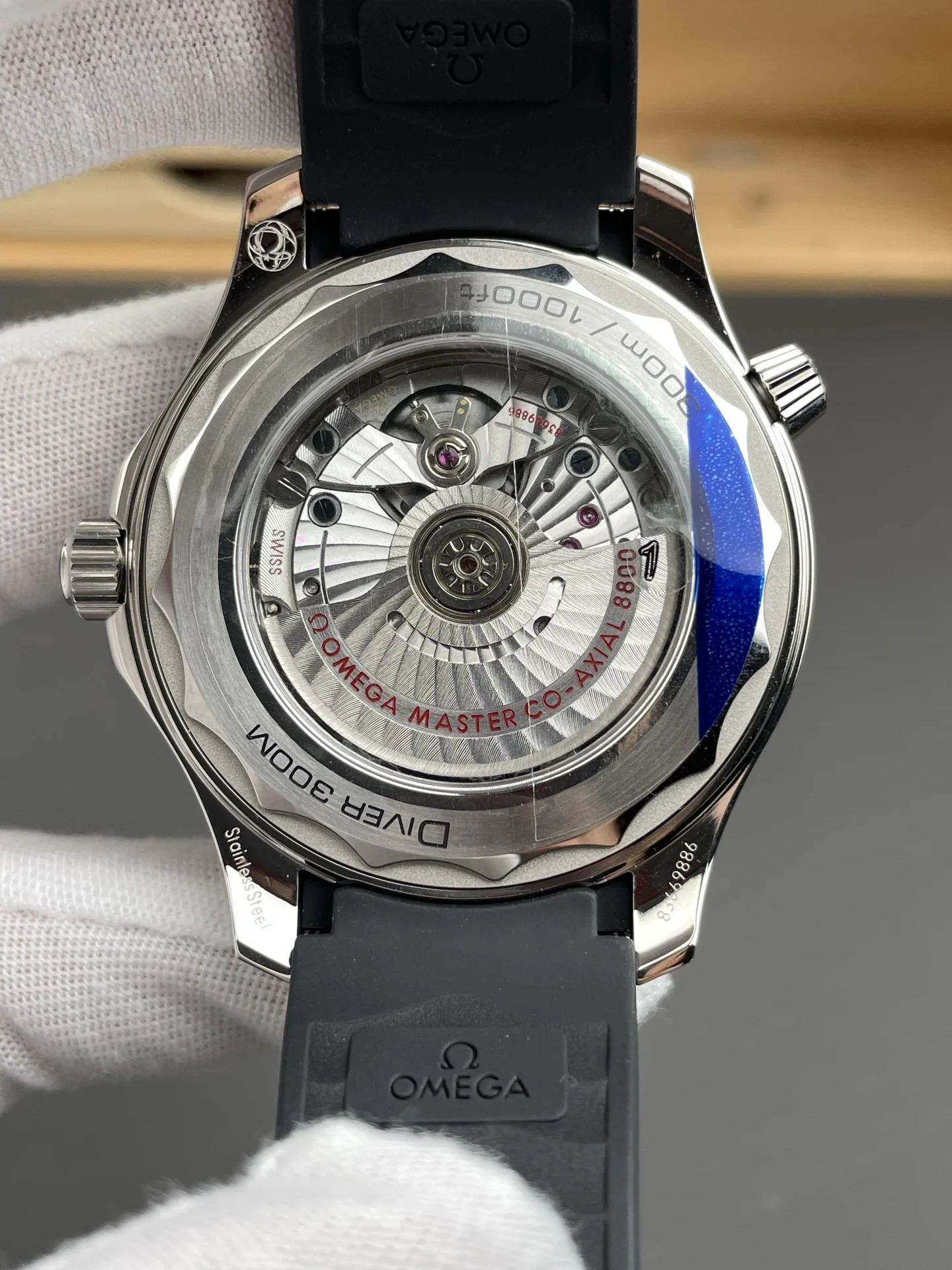 Omega Seamaster 300 White Dial 42mm — photographed off the sweep