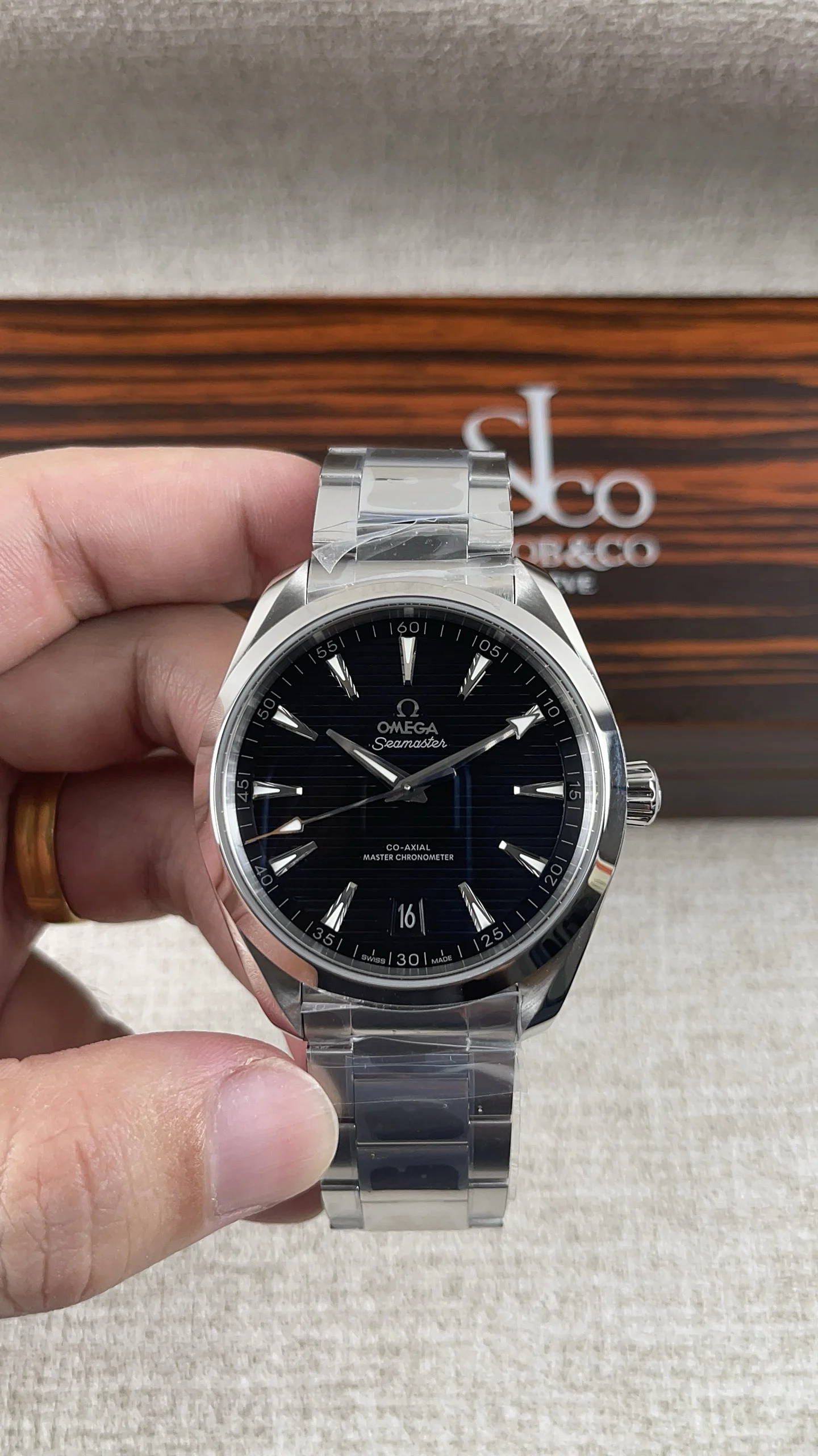 Omega Seamaster Aqua Terra — photographed off the sweep