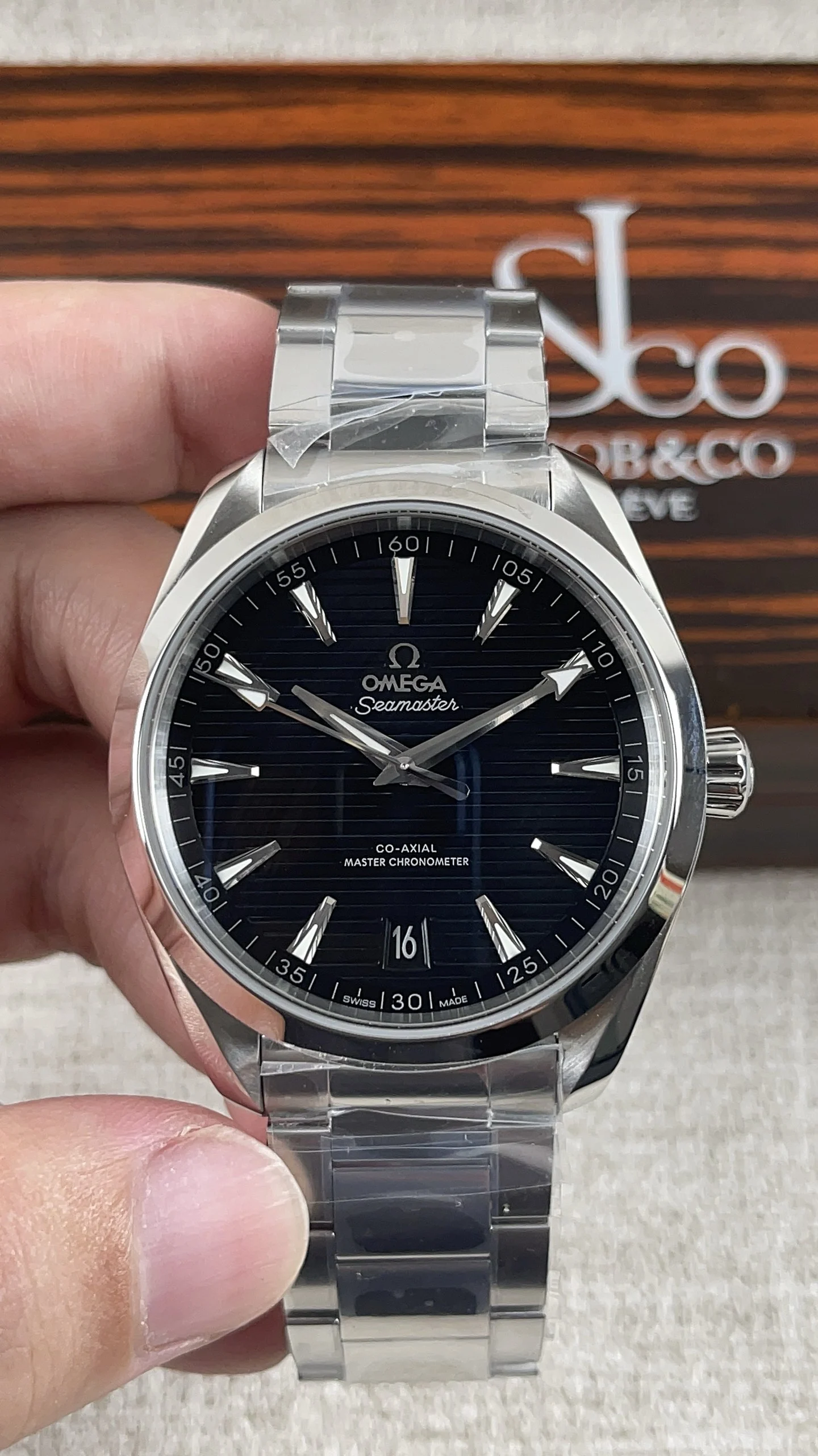 Omega Seamaster Aqua Terra — photographed off the sweep