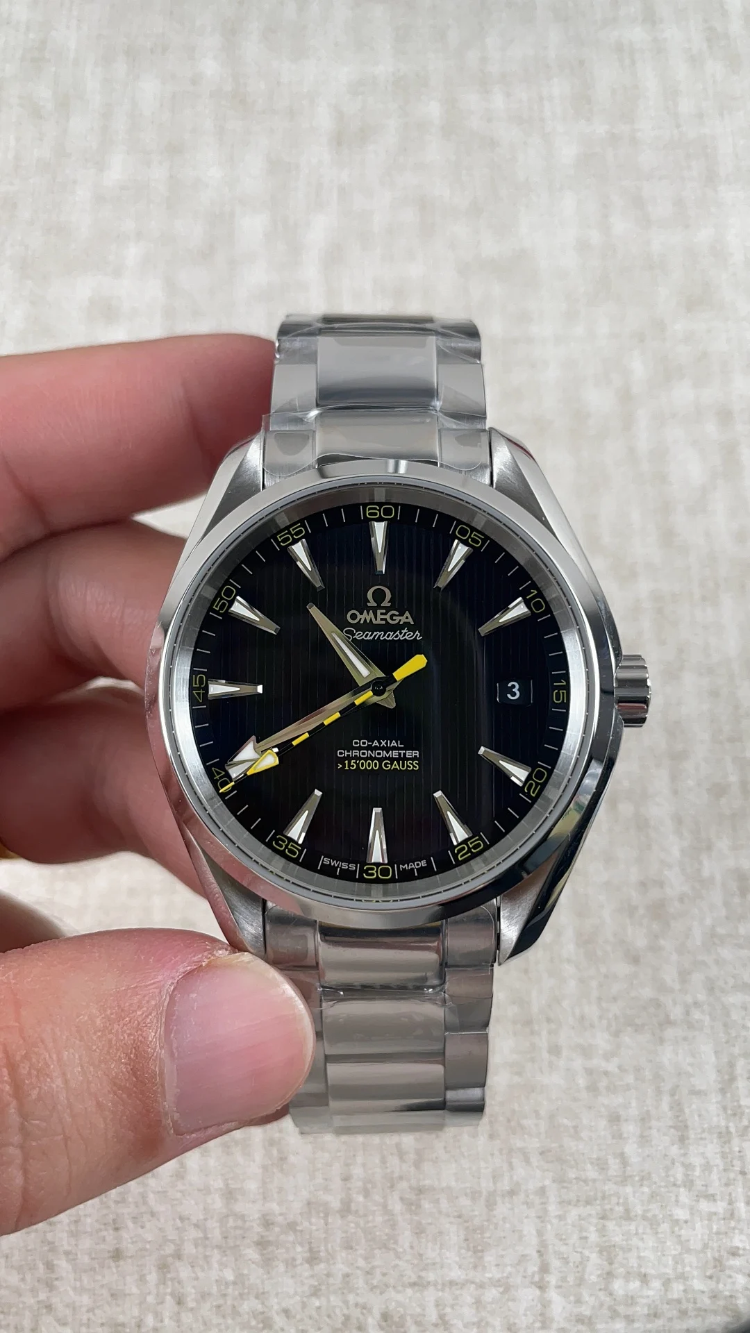 Omega Seamaster Aqua Terra — photographed off the sweep