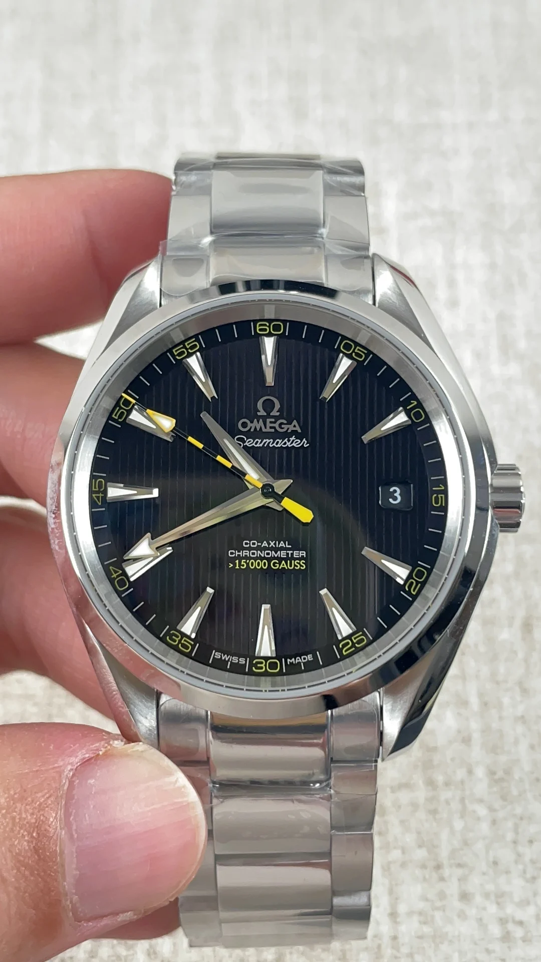 Omega Seamaster Aqua Terra — photographed off the sweep