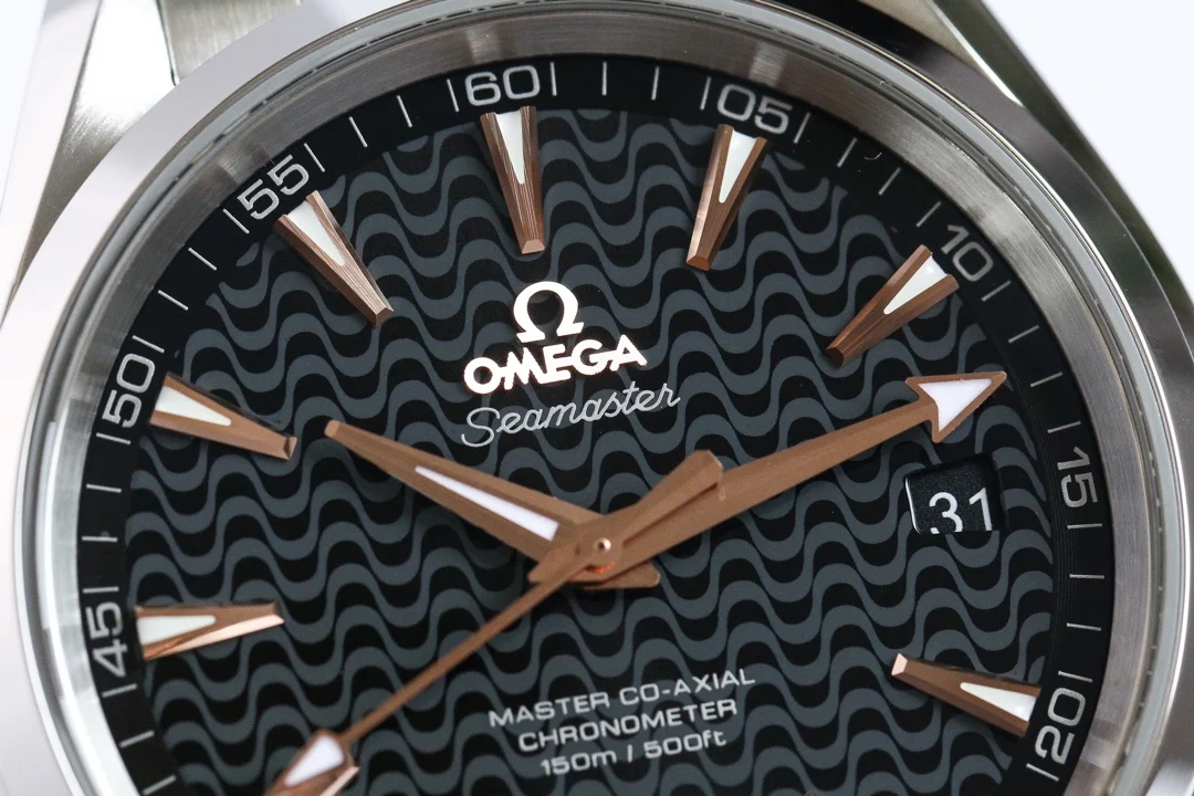 Omega Seamaster Aqua Terra 41.5mm — photographed off the sweep