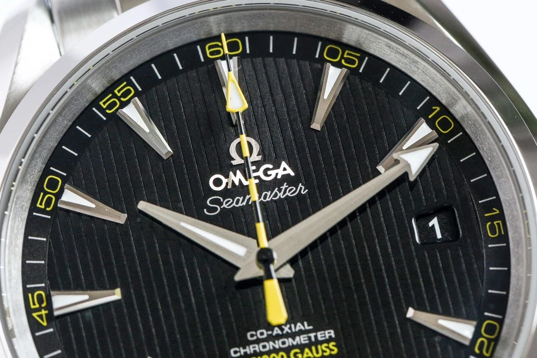 Omega Seamaster Aqua Terra 41.5mm — photographed off the sweep