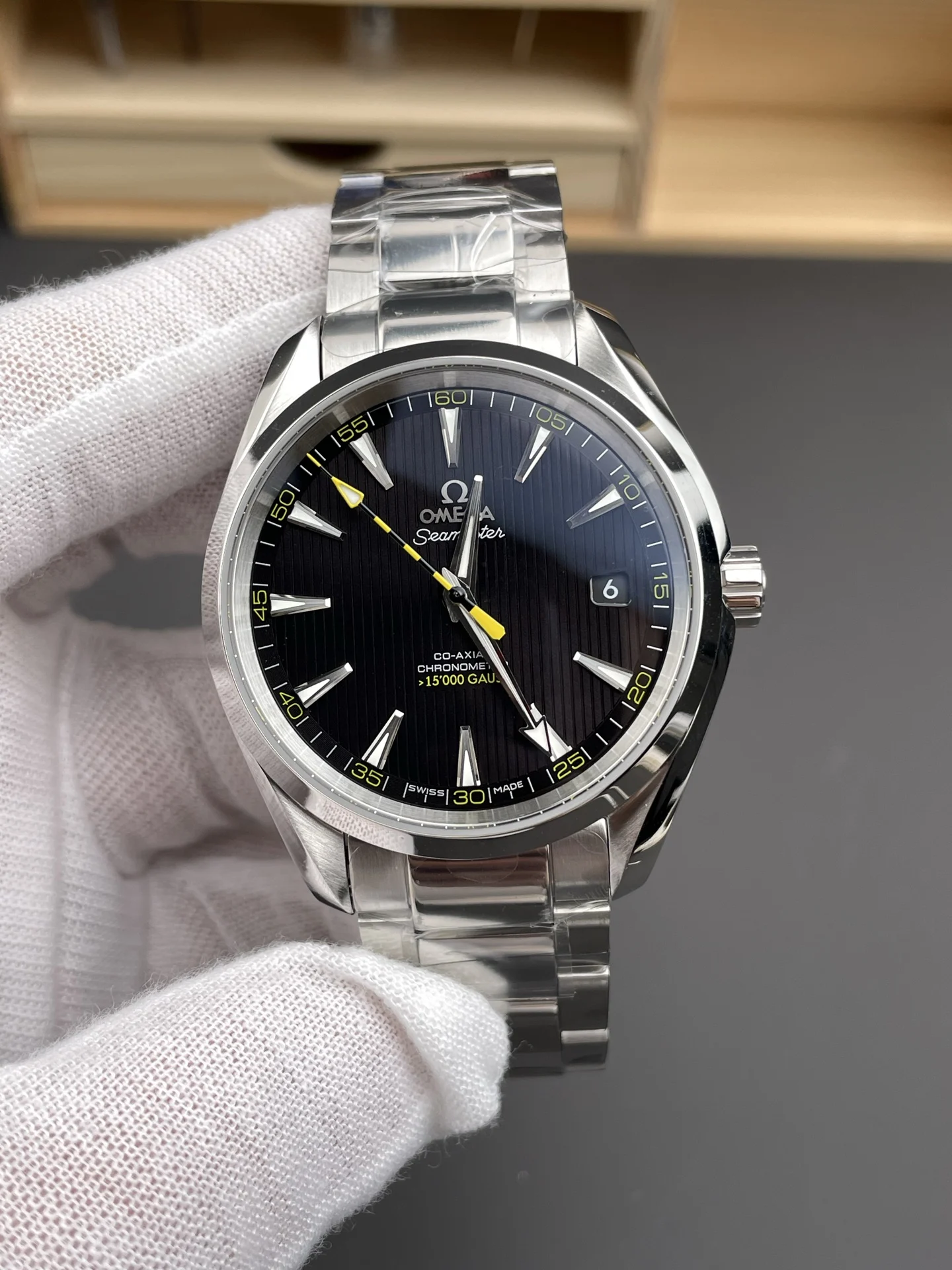 Omega Seamaster Aqua Terra 41mm — photographed off the sweep