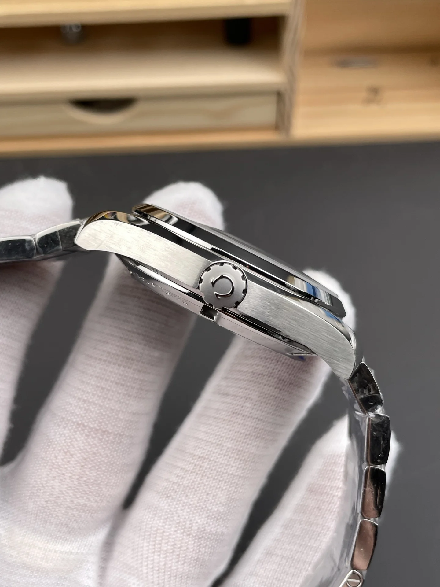 Omega Seamaster Aqua Terra 50mm — photographed off the sweep