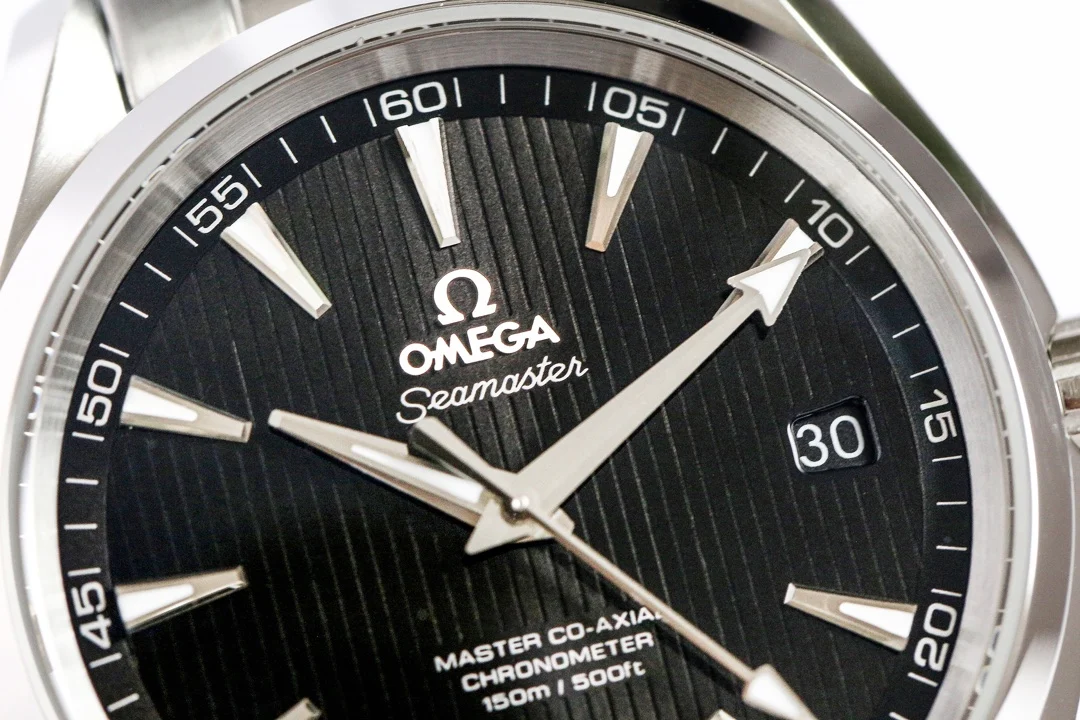 Omega Seamaster Aqua Terra Black Dial 41.5mm — photographed off the sweep
