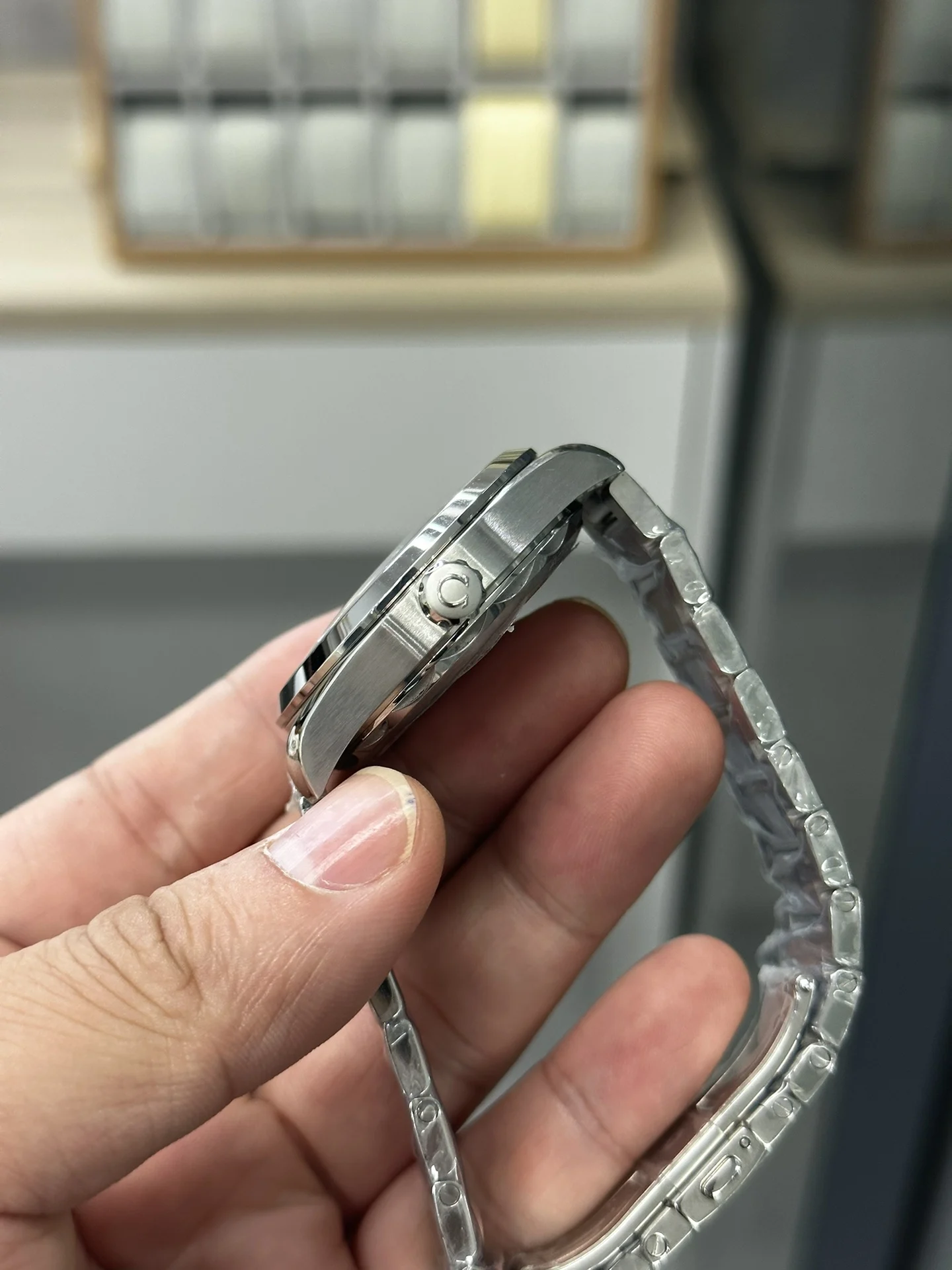 Omega Seamaster Aqua Terra Blue Dial — photographed off the sweep