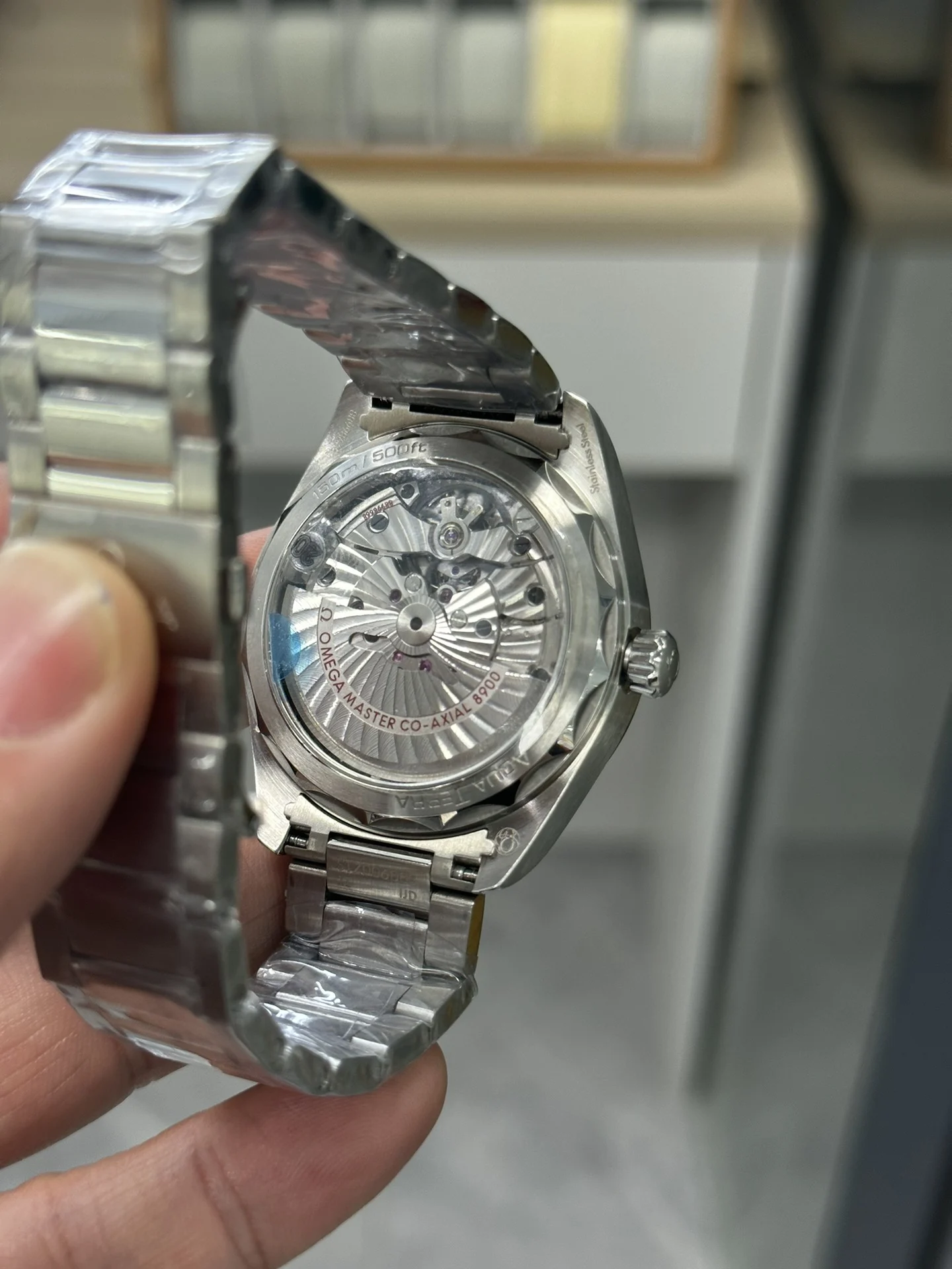 Omega Seamaster Aqua Terra Blue Dial — photographed off the sweep