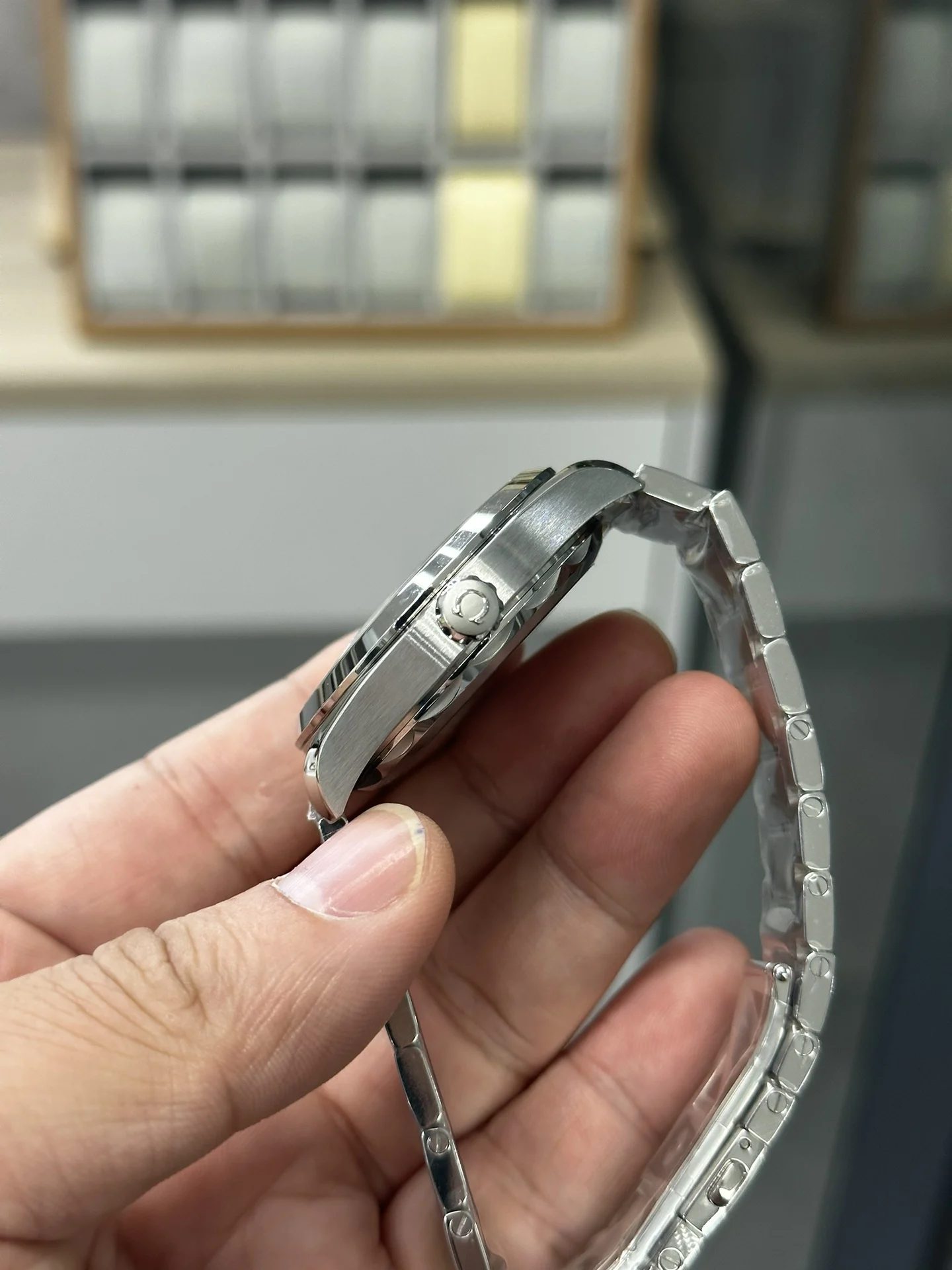 Omega Seamaster Aqua Terra Blue Dial — photographed off the sweep