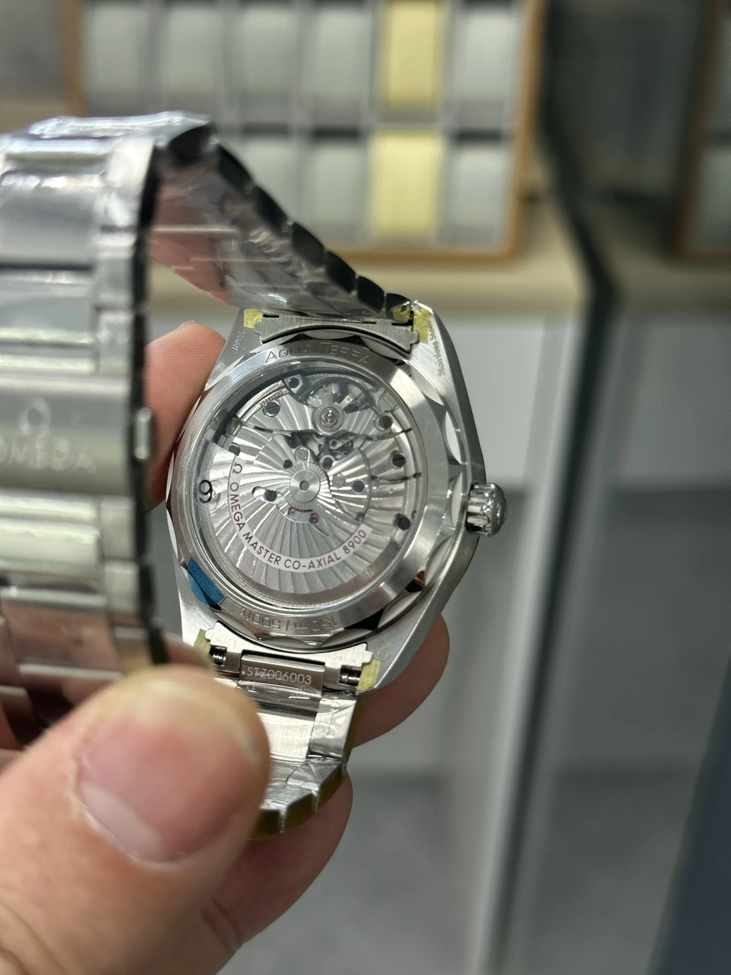 Omega Seamaster Aqua Terra Blue Dial — photographed off the sweep