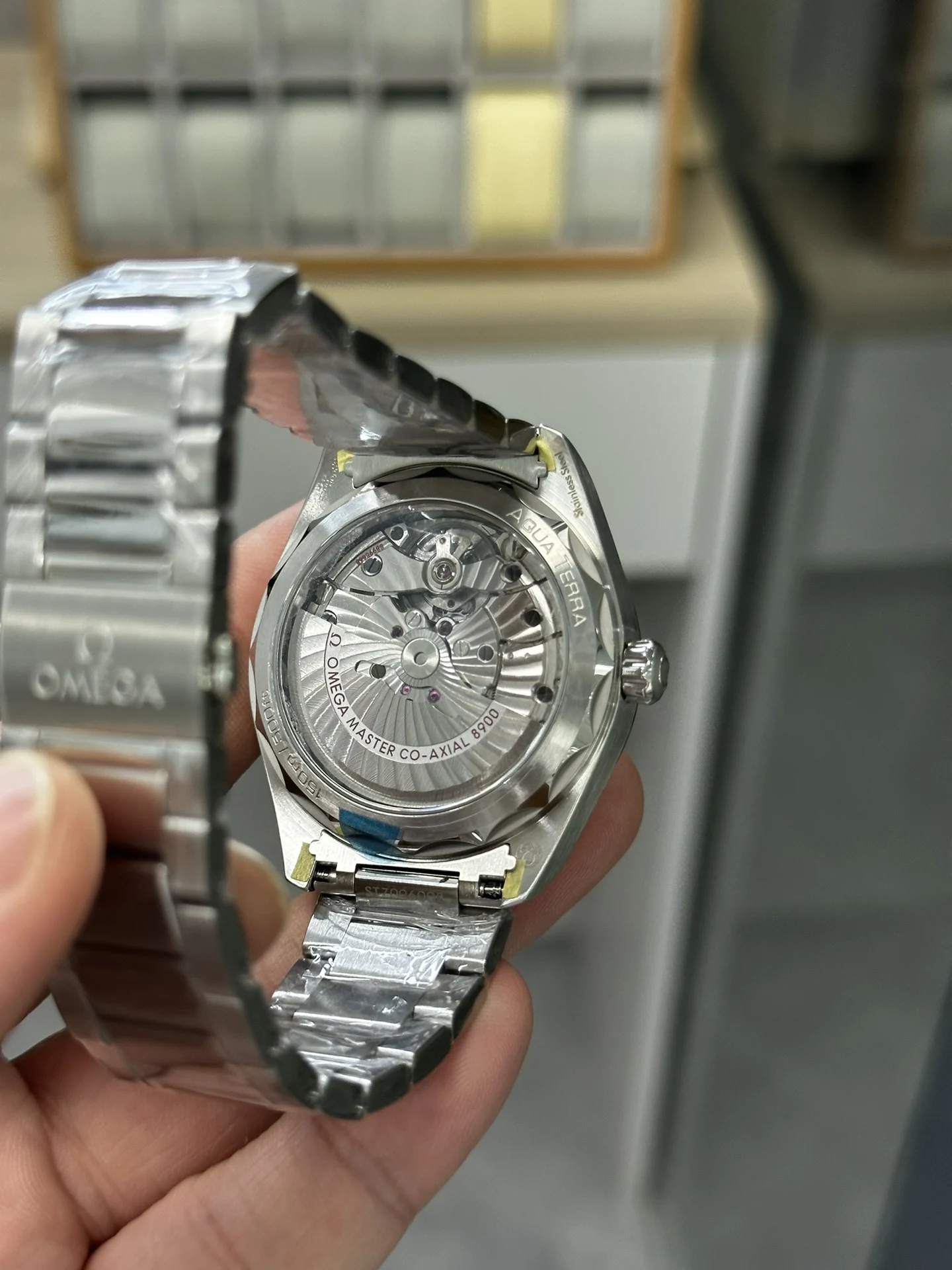 Omega Seamaster Aqua Terra Green Dial — photographed off the sweep