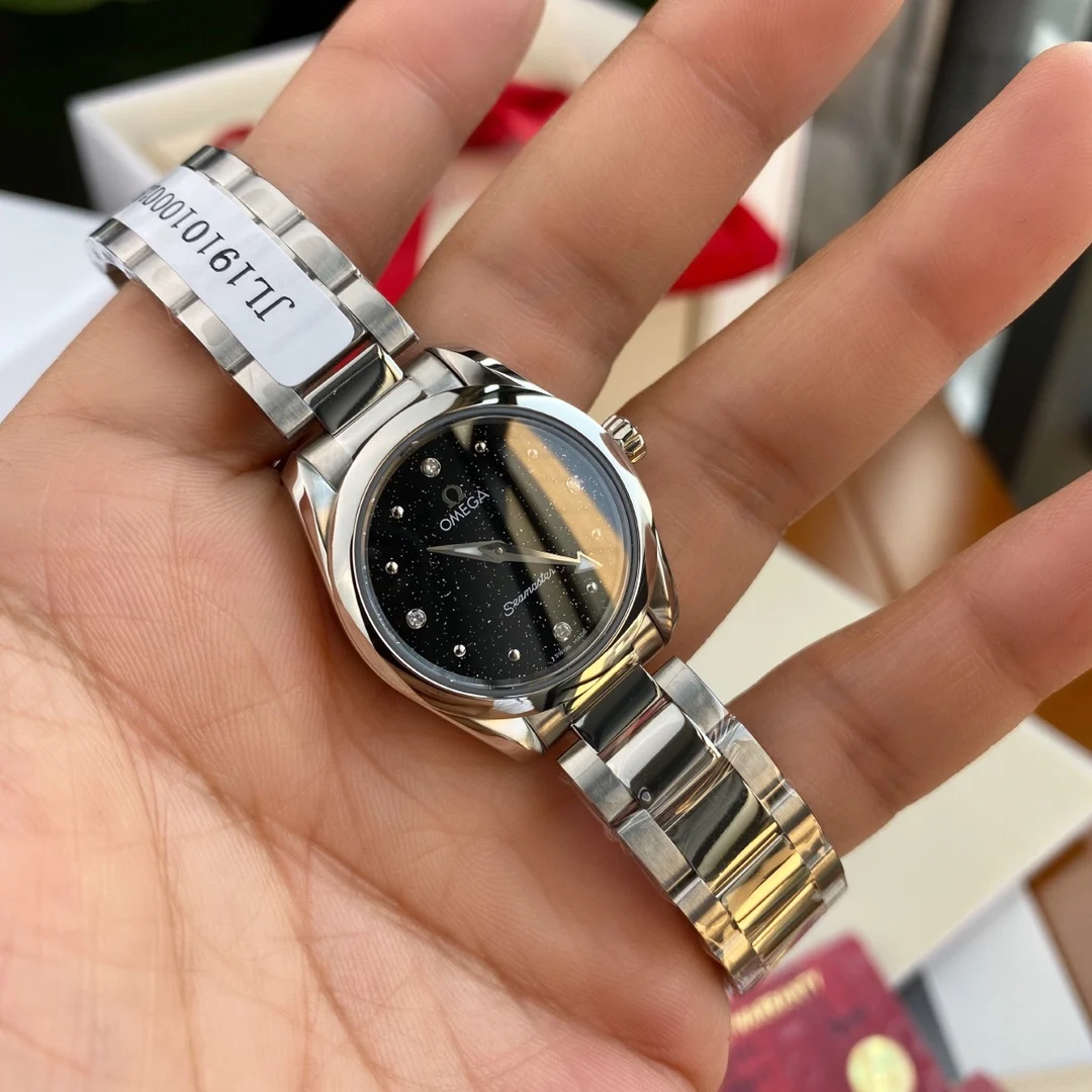 Omega Seamaster Aqua Terra Steel Purple Dial — photographed off the sweep