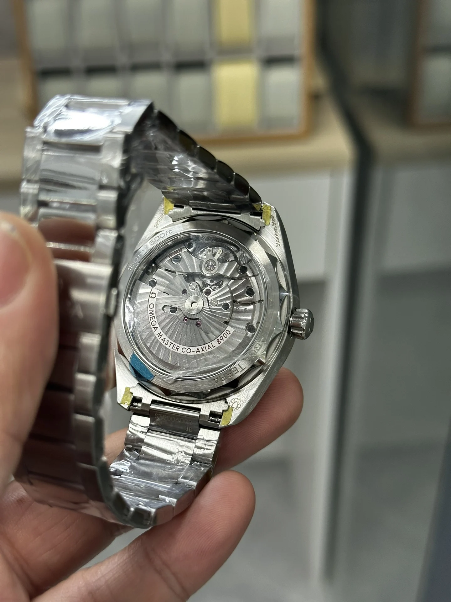 Omega Seamaster Aqua Terra White Dial — photographed off the sweep