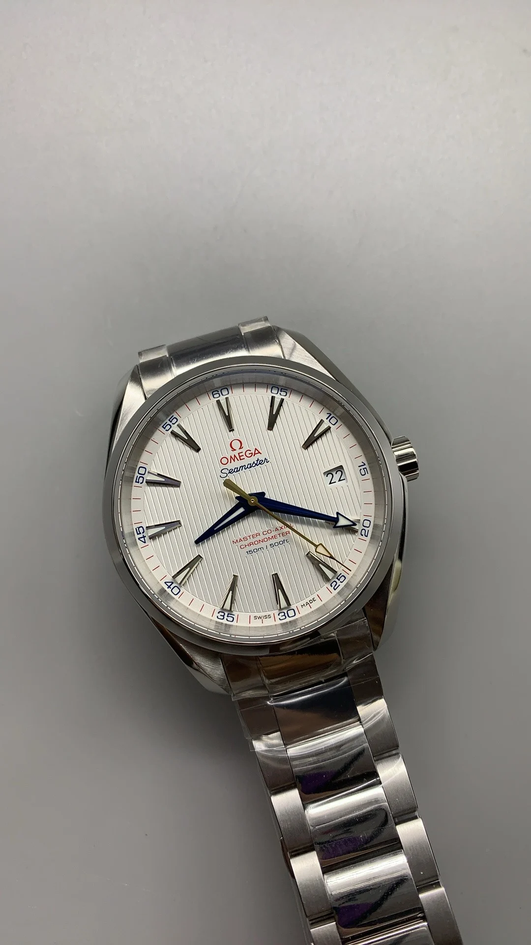 Omega Seamaster Aqua Terra — photographed off the sweep
