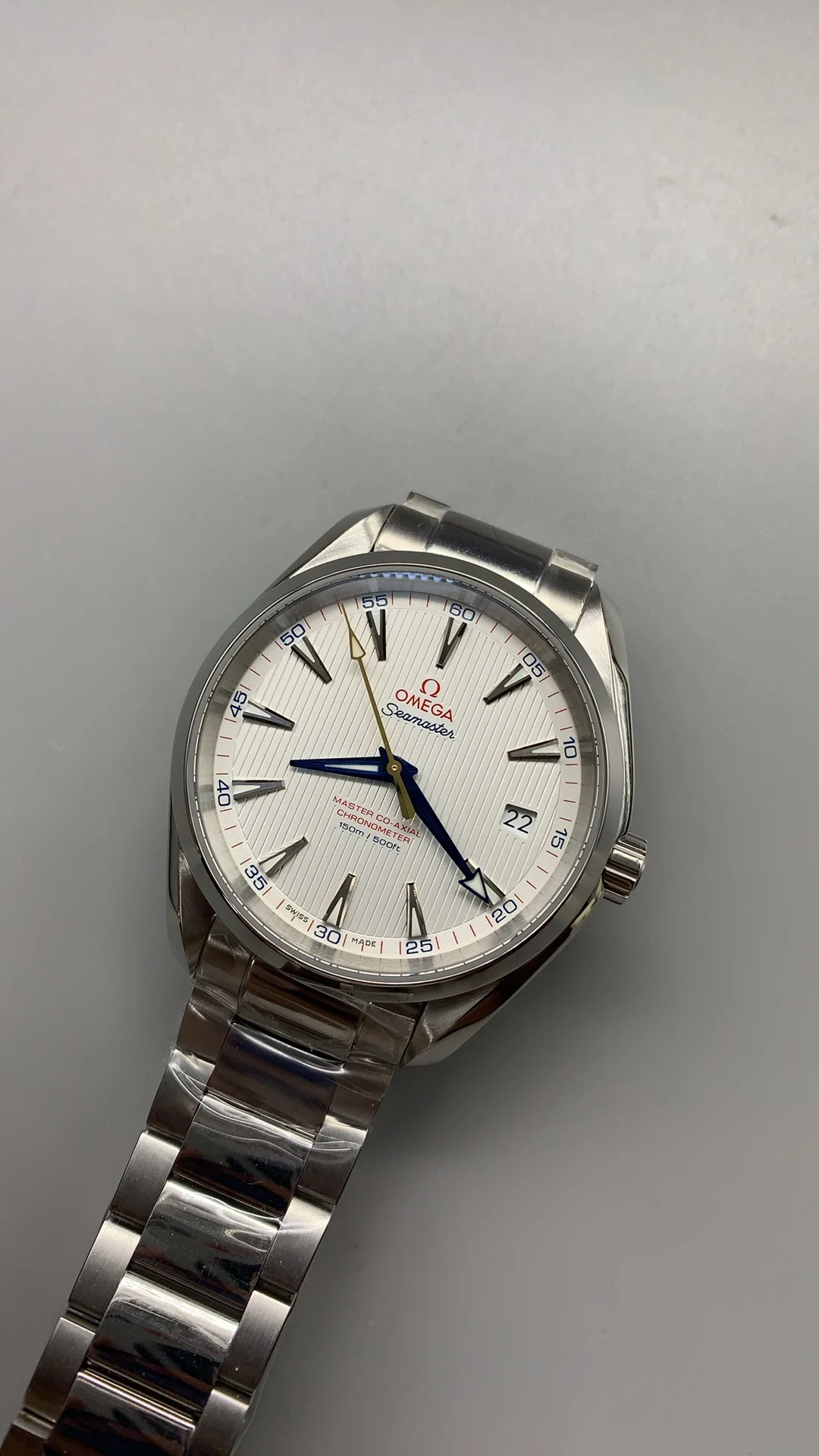 Omega Seamaster Aqua Terra — photographed off the sweep
