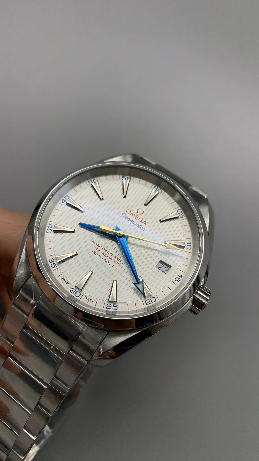 Omega Seamaster Aqua Terra — photographed off the sweep