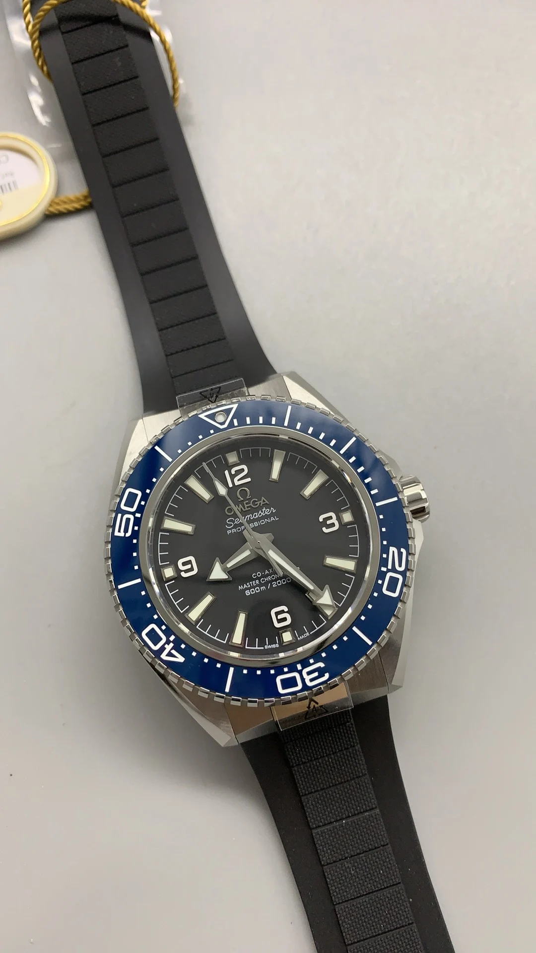 Omega Seamaster Blue Dial — photographed off the sweep
