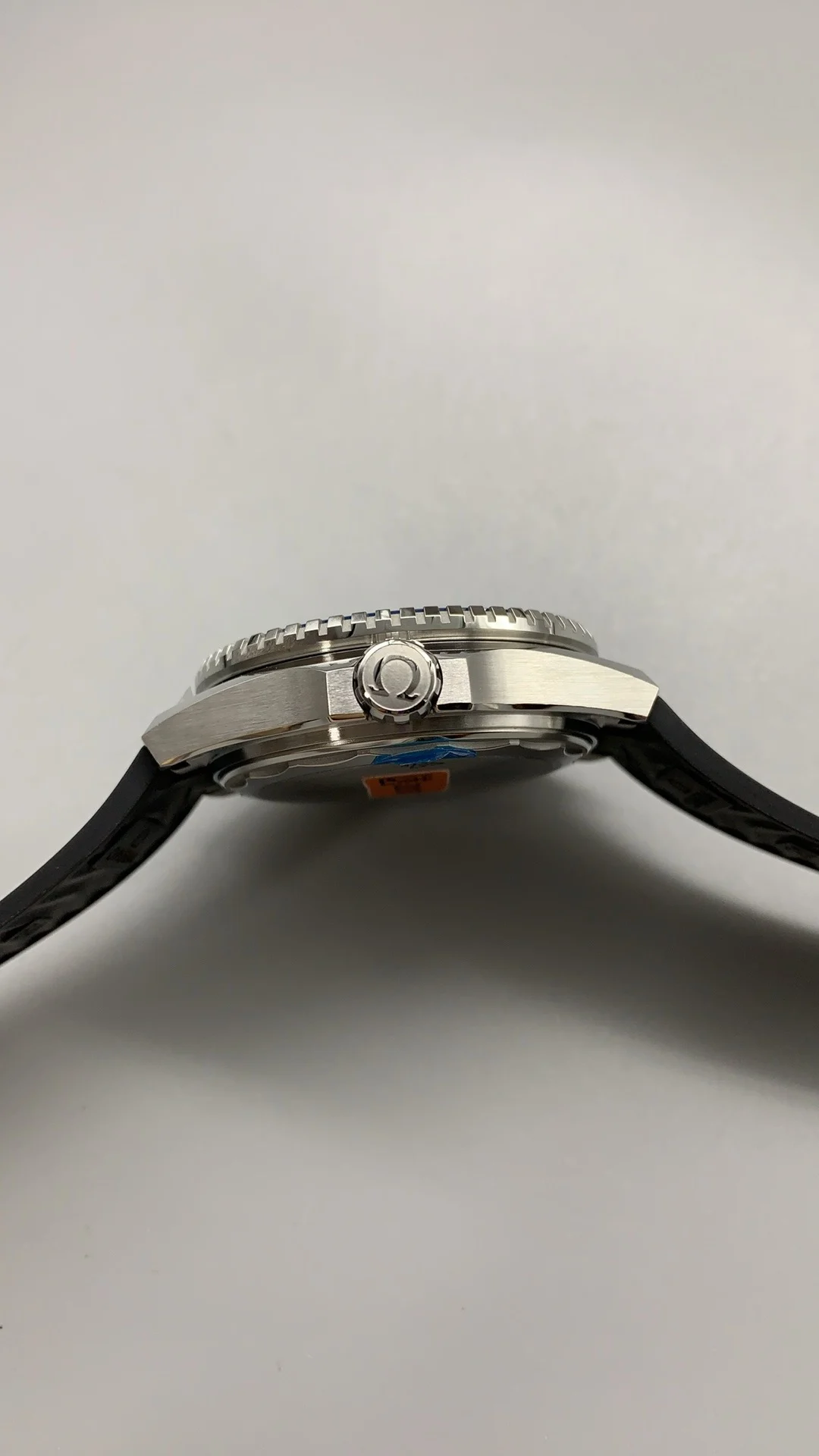 Omega Seamaster Blue Dial — photographed off the sweep