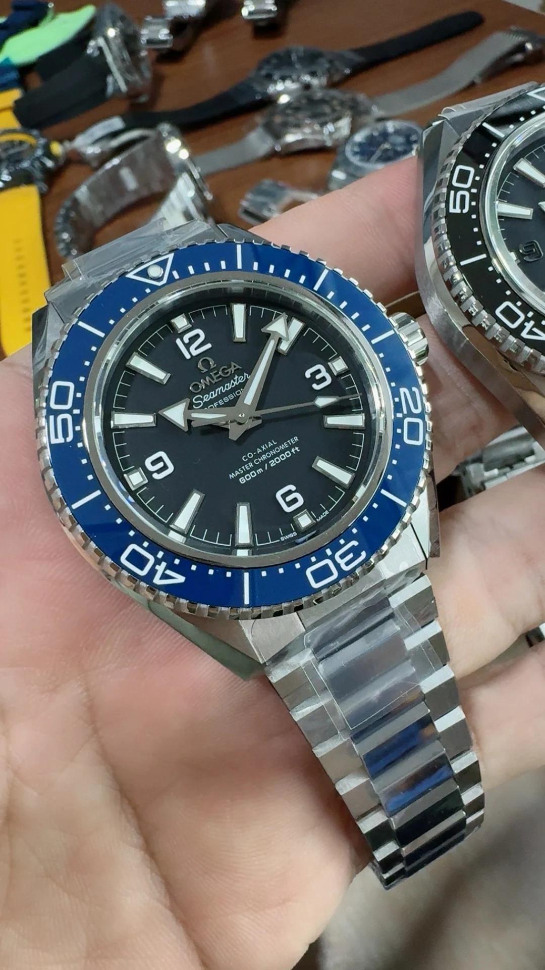 Omega Seamaster Blue Dial — photographed off the sweep