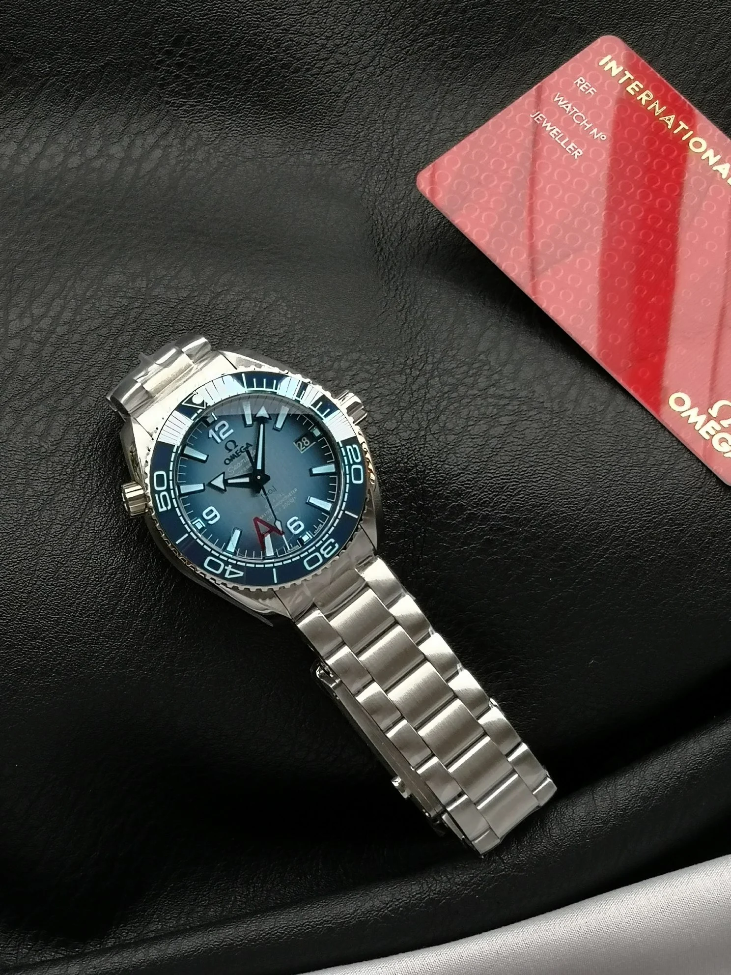 Omega Seamaster Ice Blue — photographed off the sweep