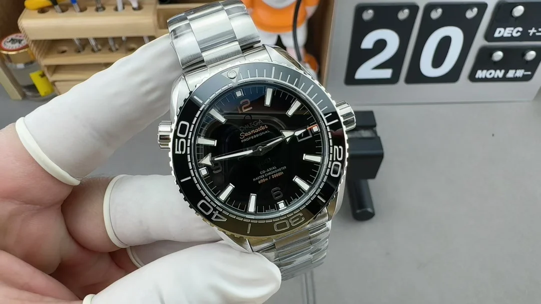 Omega Seamaster Planet Ocean — photographed off the sweep