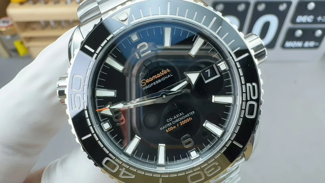 Omega Seamaster Planet Ocean — photographed off the sweep