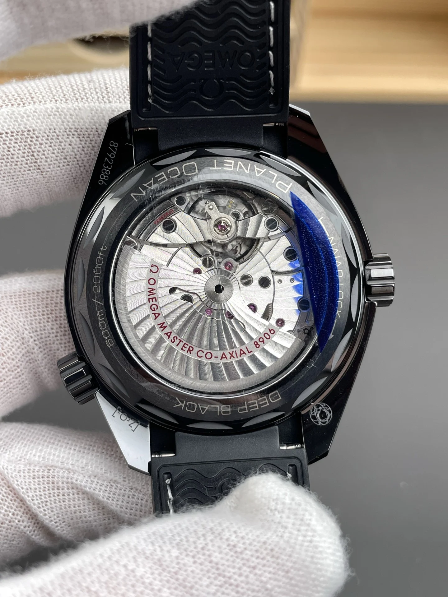 Omega Seamaster Planet Ocean 45.5mm — photographed off the sweep