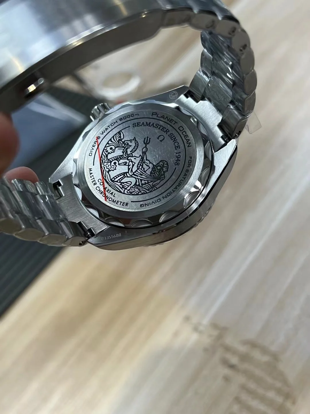 Omega Seamaster Planet Ocean — photographed off the sweep