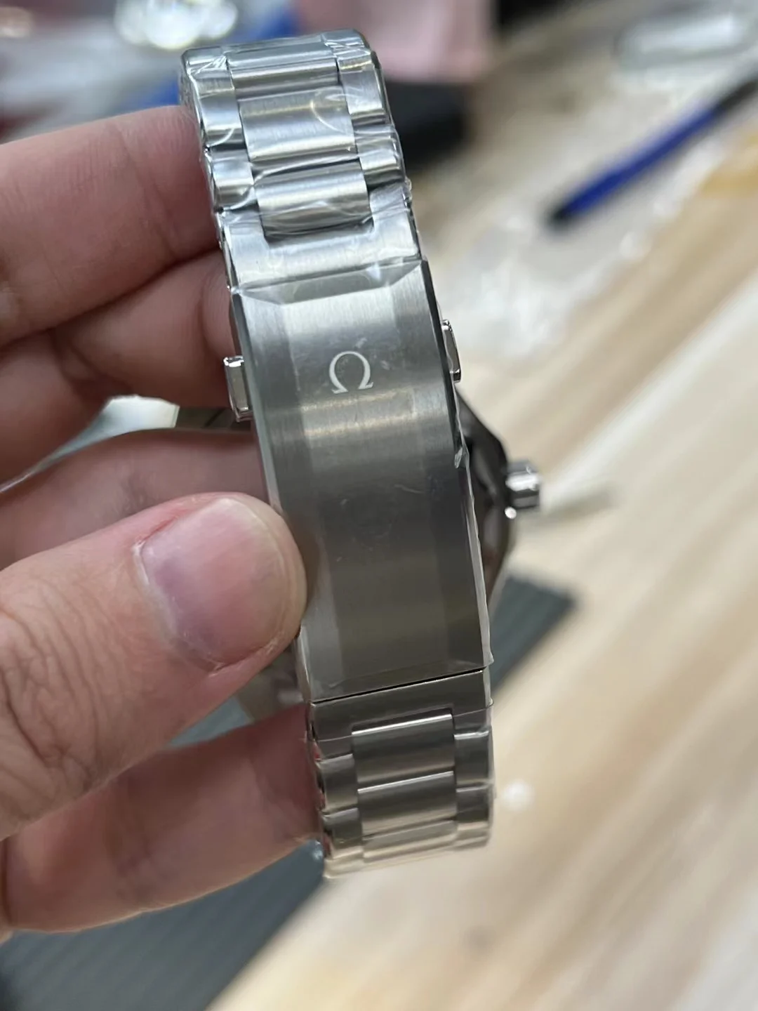 Omega Seamaster Planet Ocean — photographed off the sweep