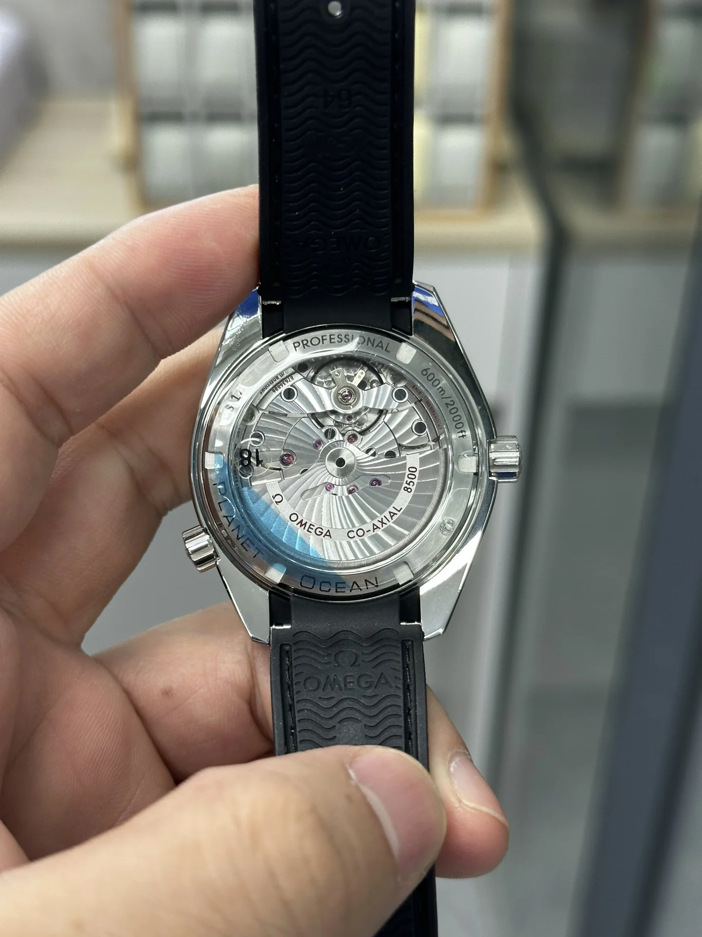 Omega Seamaster Planet Ocean — photographed off the sweep