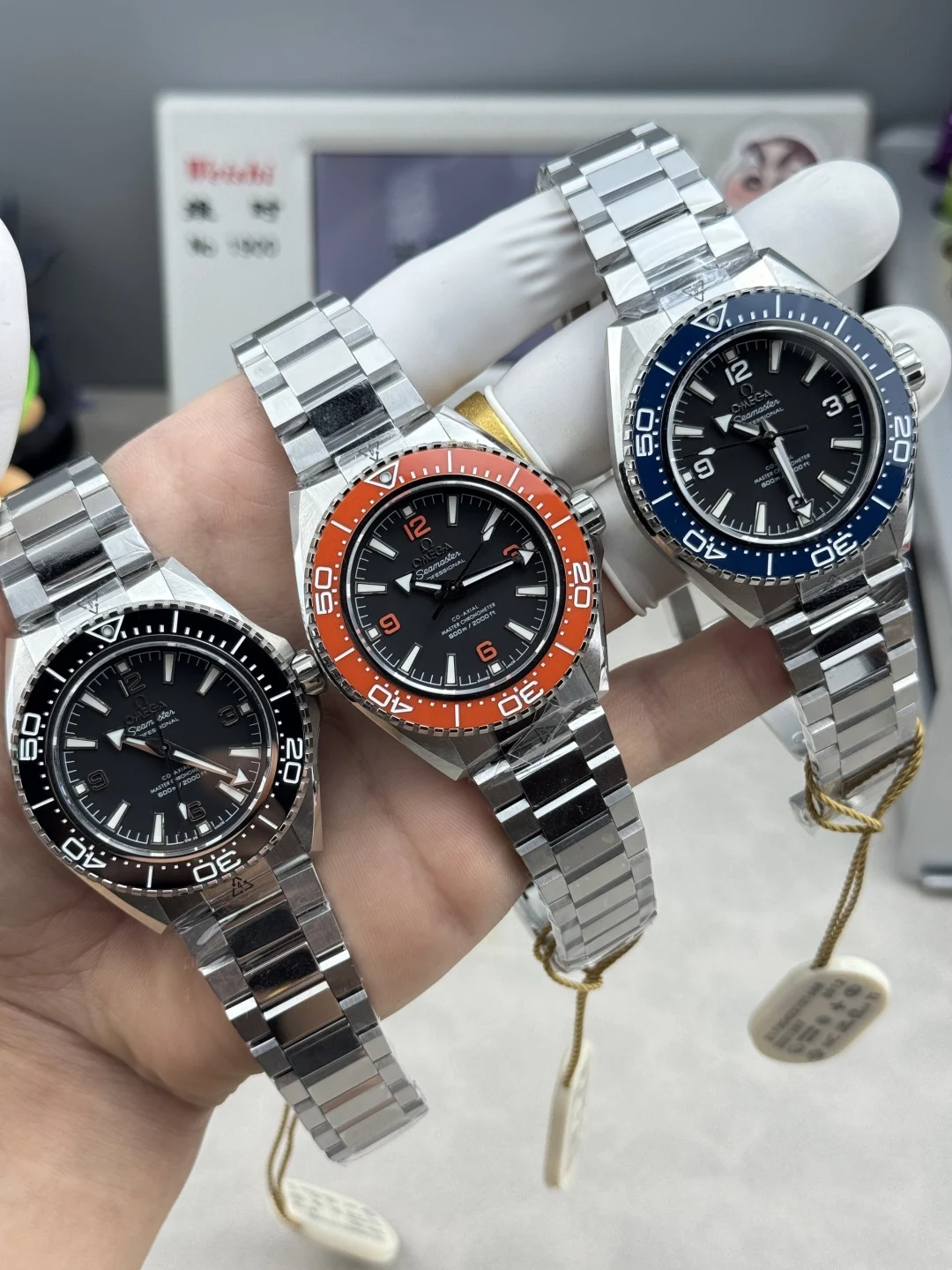 Omega Seamaster Planet Ocean Blue Dial 42mm — photographed off the sweep