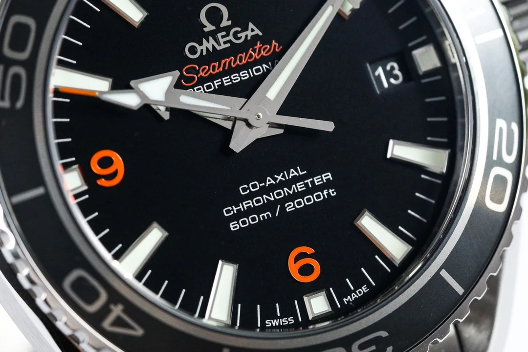 Omega Seamaster Planet Ocean Steel — photographed off the sweep