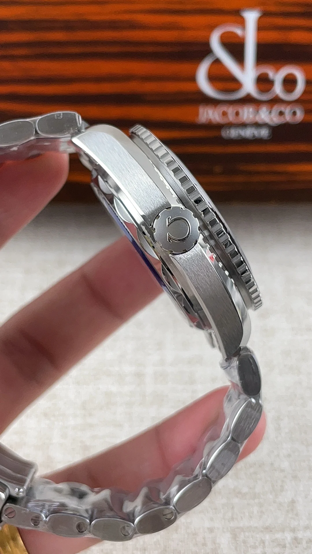 Omega Seamaster Planet Ocean Tai Chi — photographed off the sweep