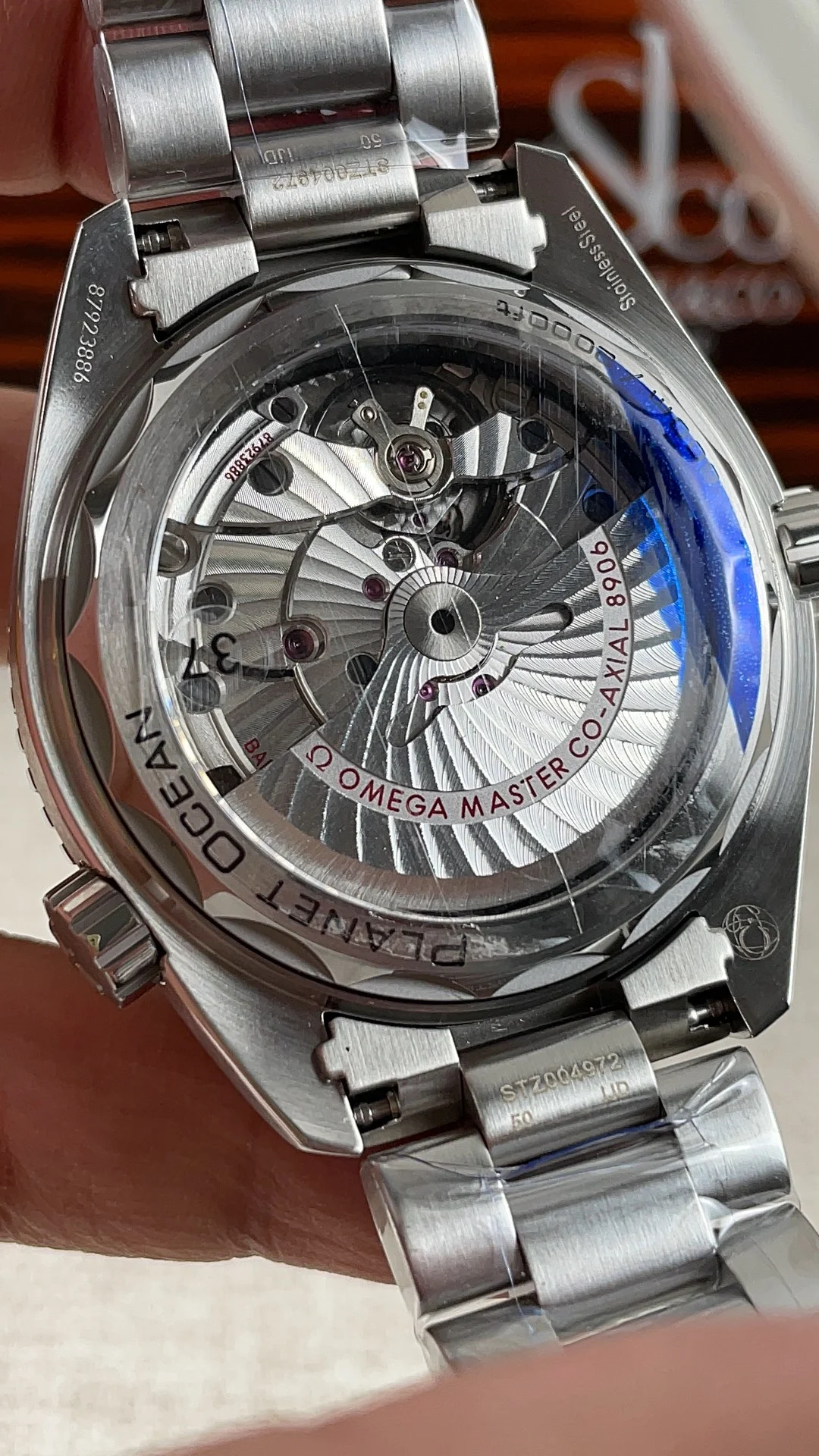 Omega Seamaster Planet Ocean Tai Chi — photographed off the sweep