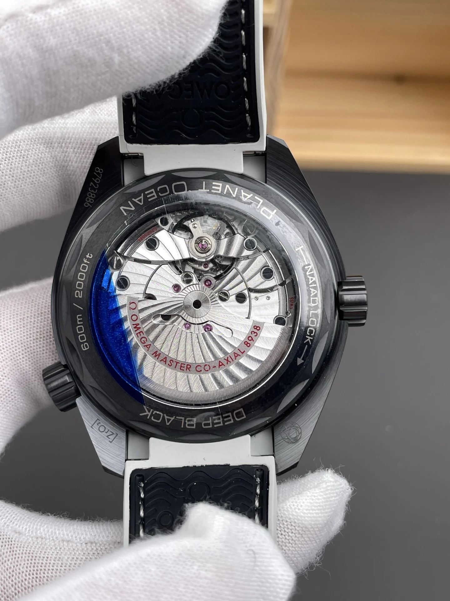 Omega Seamaster Planet Ocean World Time 45.5mm — photographed off the sweep
