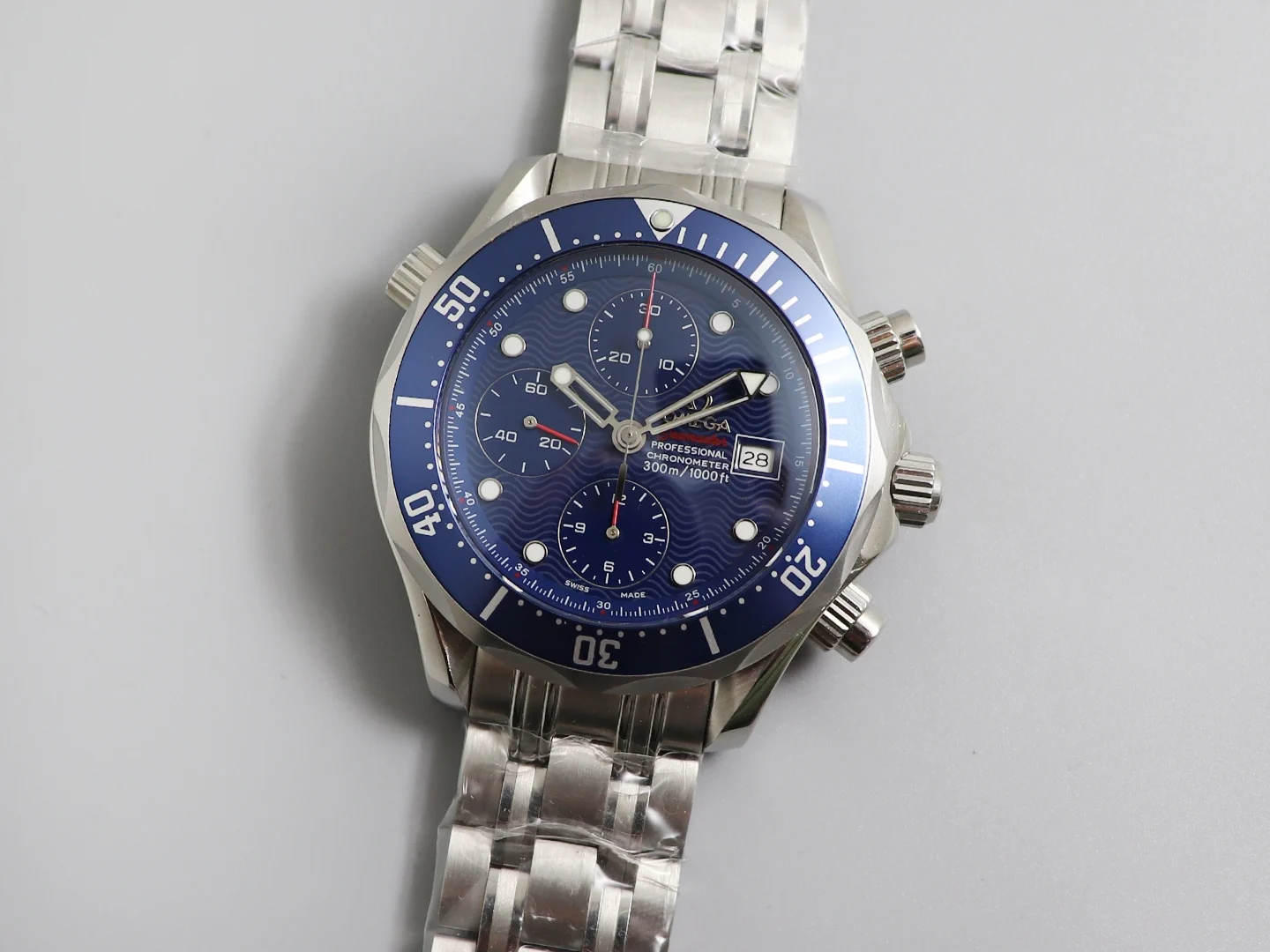 Omega Seamaster Steel — photographed off the sweep