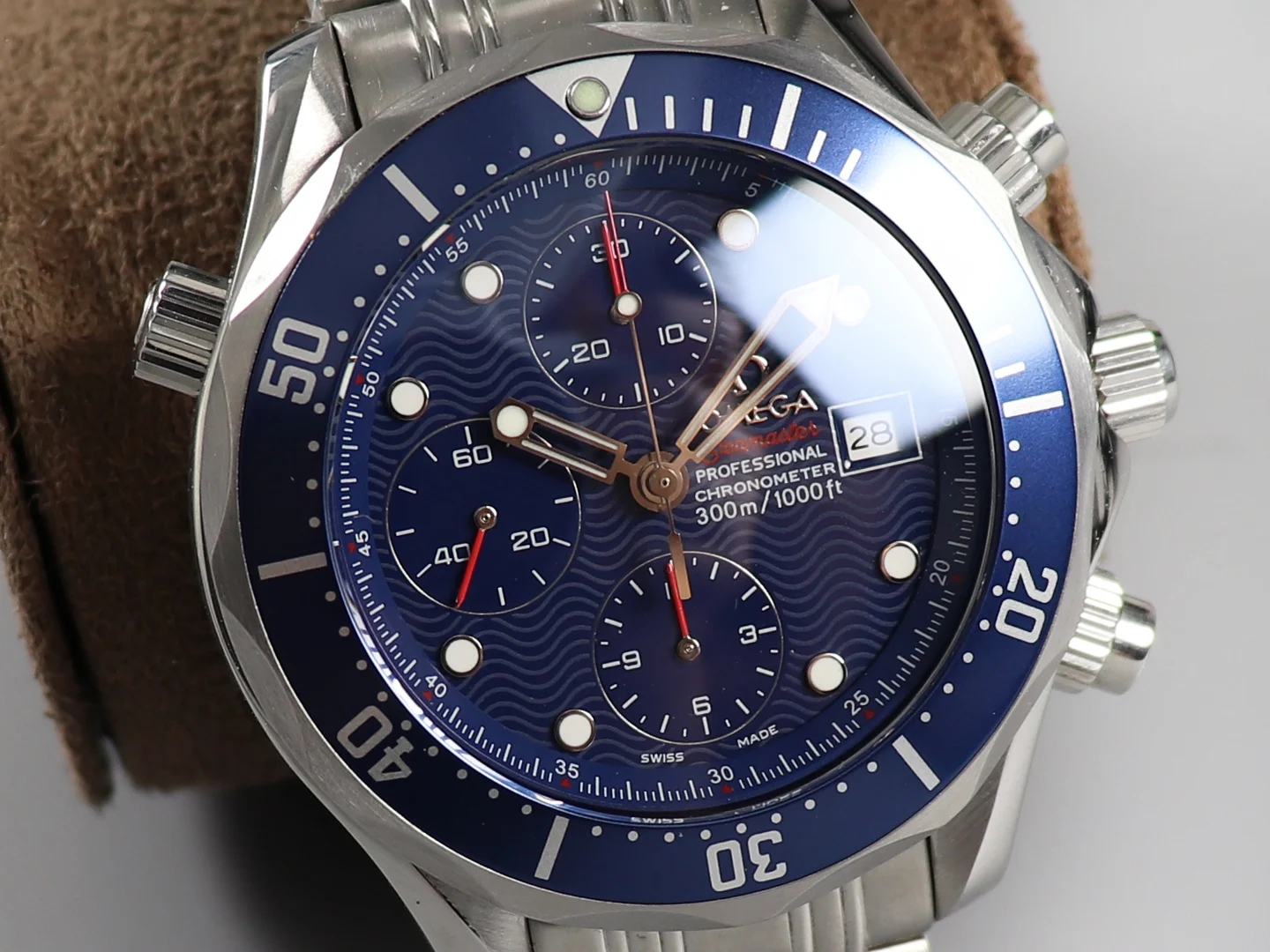 Omega Seamaster Steel — photographed off the sweep