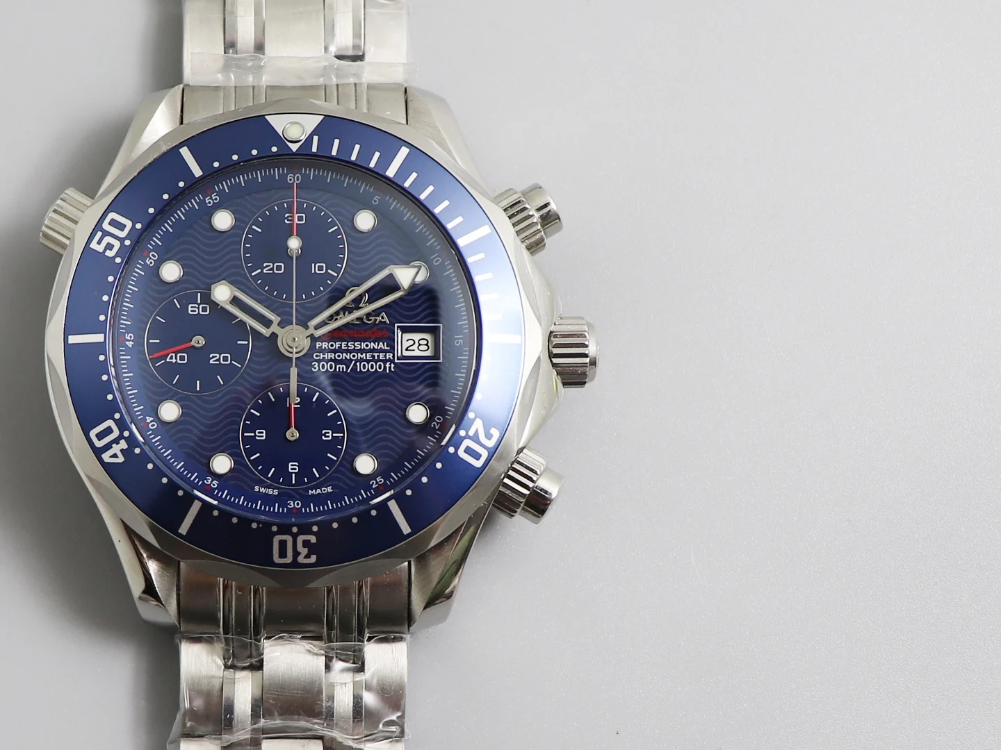 Omega Seamaster Steel — photographed off the sweep