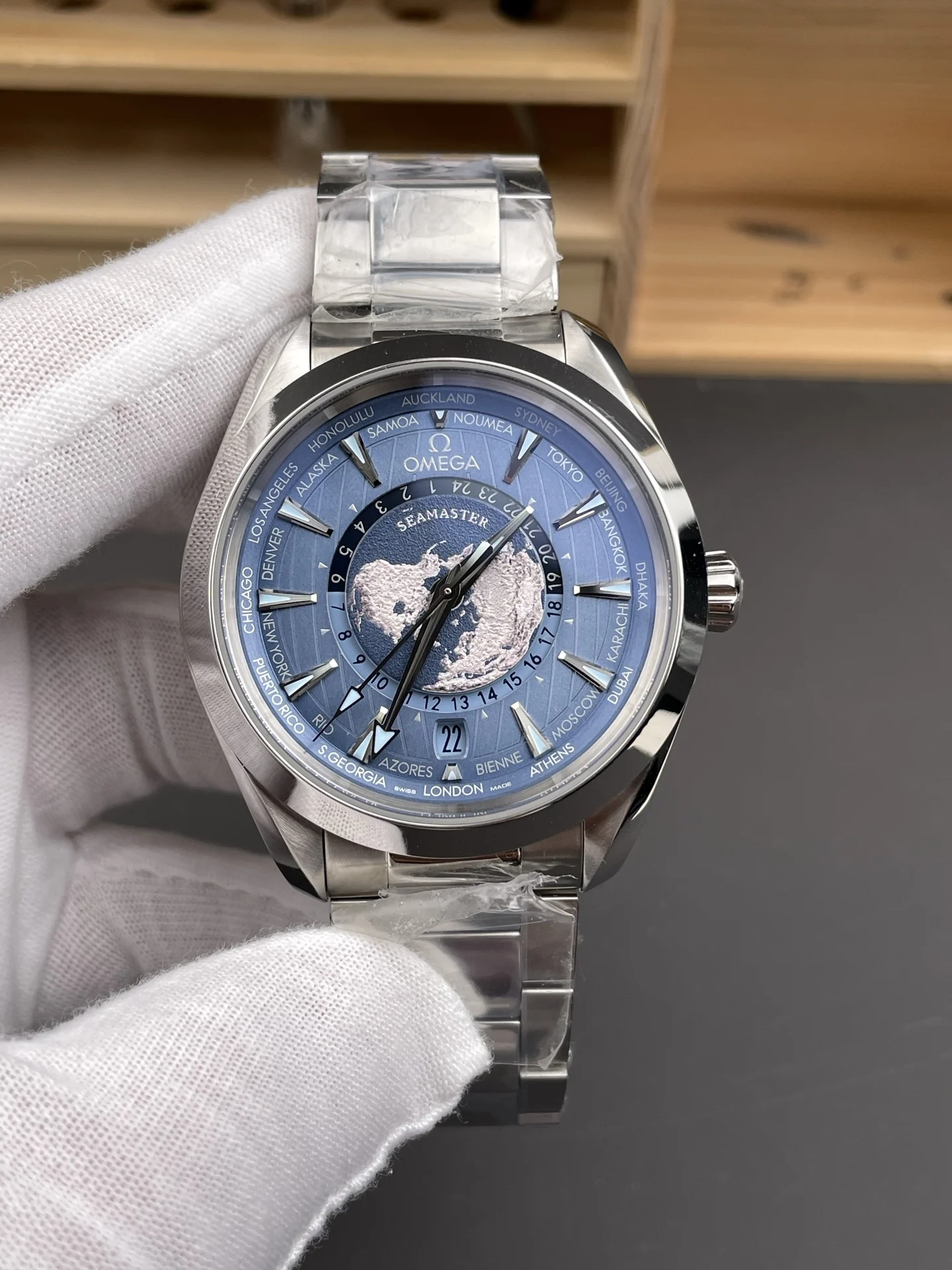 Omega Seamaster World Time — photographed off the sweep