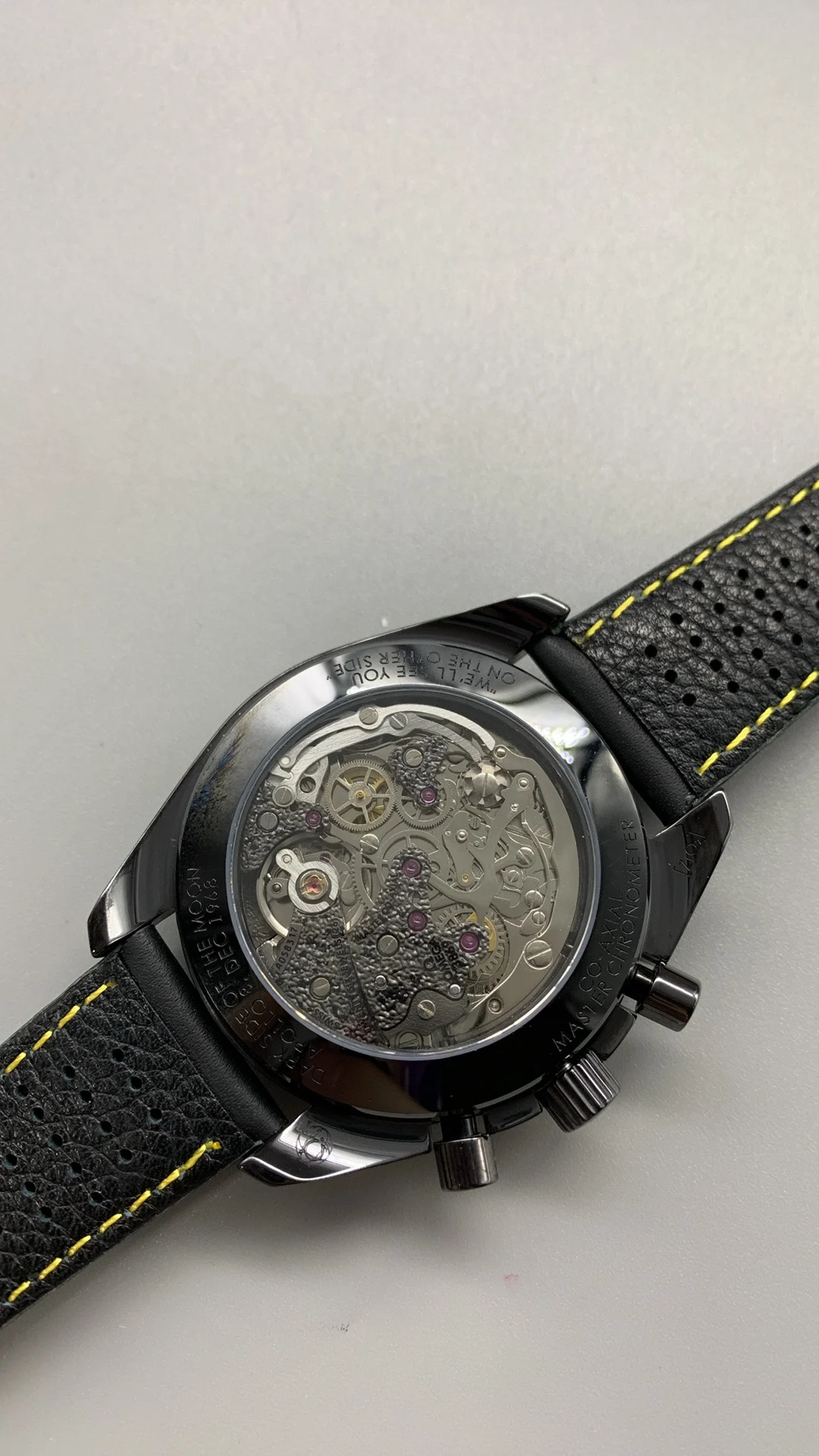 Omega Speedmaster — photographed off the sweep