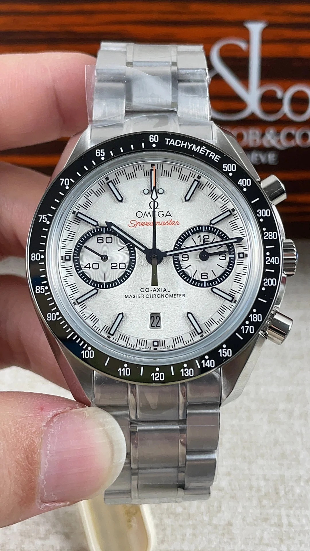 Omega Speedmaster — photographed off the sweep