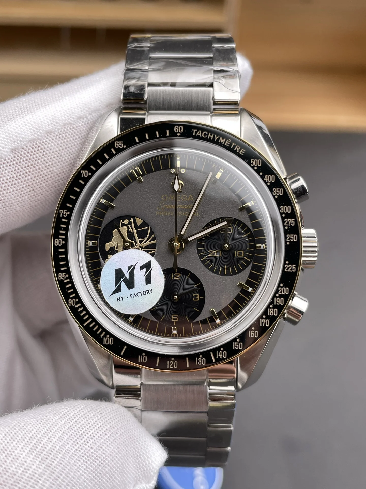 Omega Speedmaster 42mm — photographed off the sweep