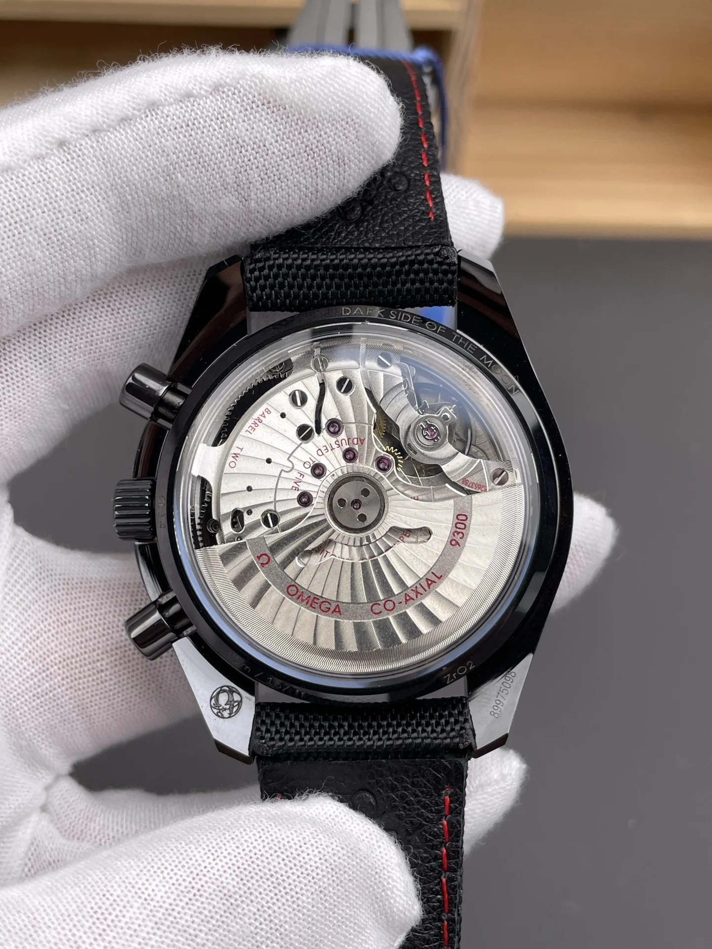 Omega Speedmaster 44mm — photographed off the sweep