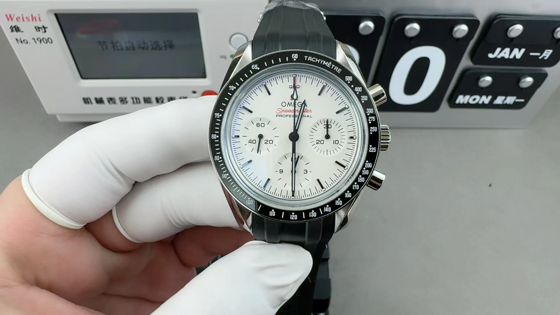 Omega Speedmaster — photographed off the sweep