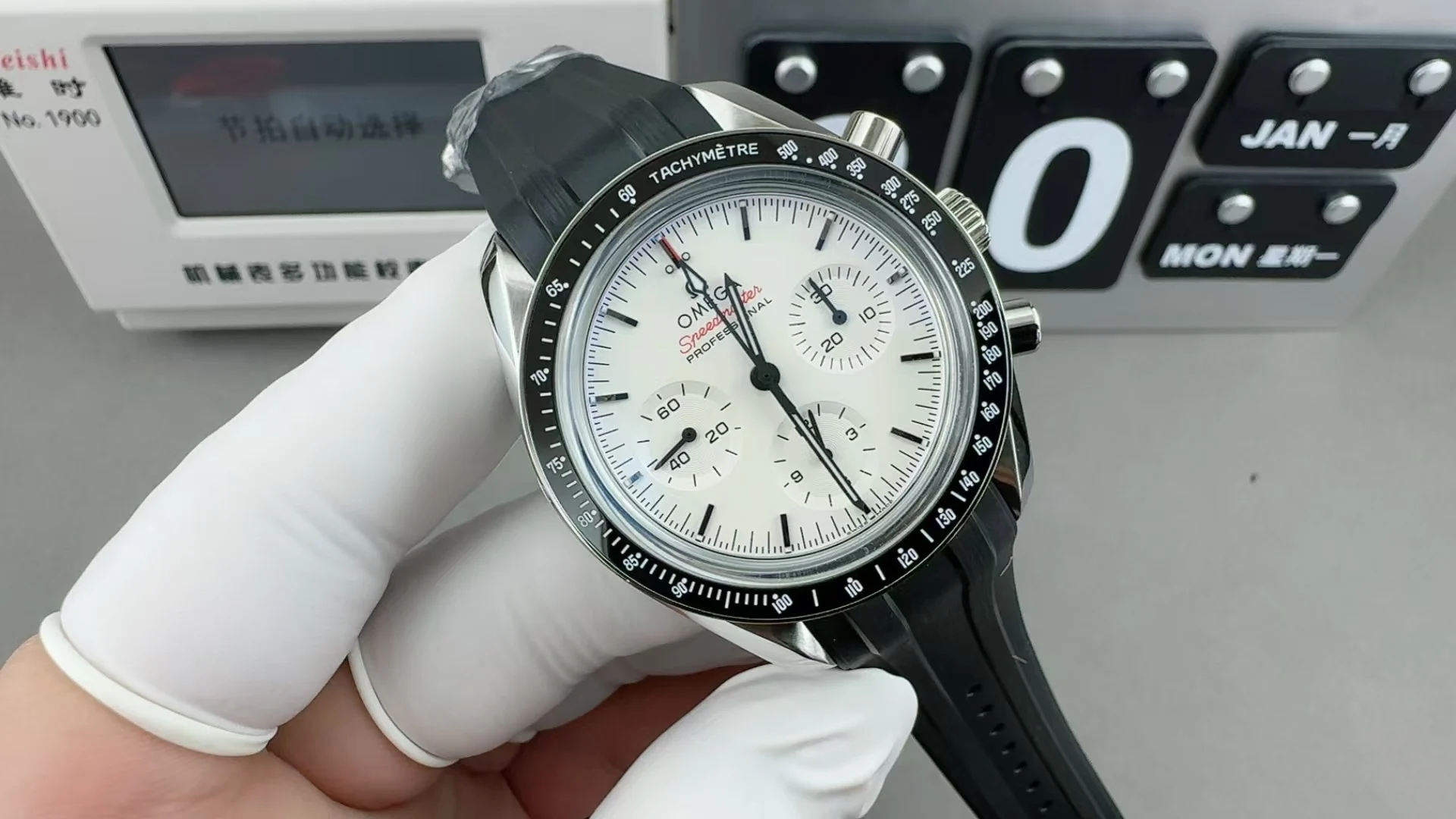 Omega Speedmaster — photographed off the sweep