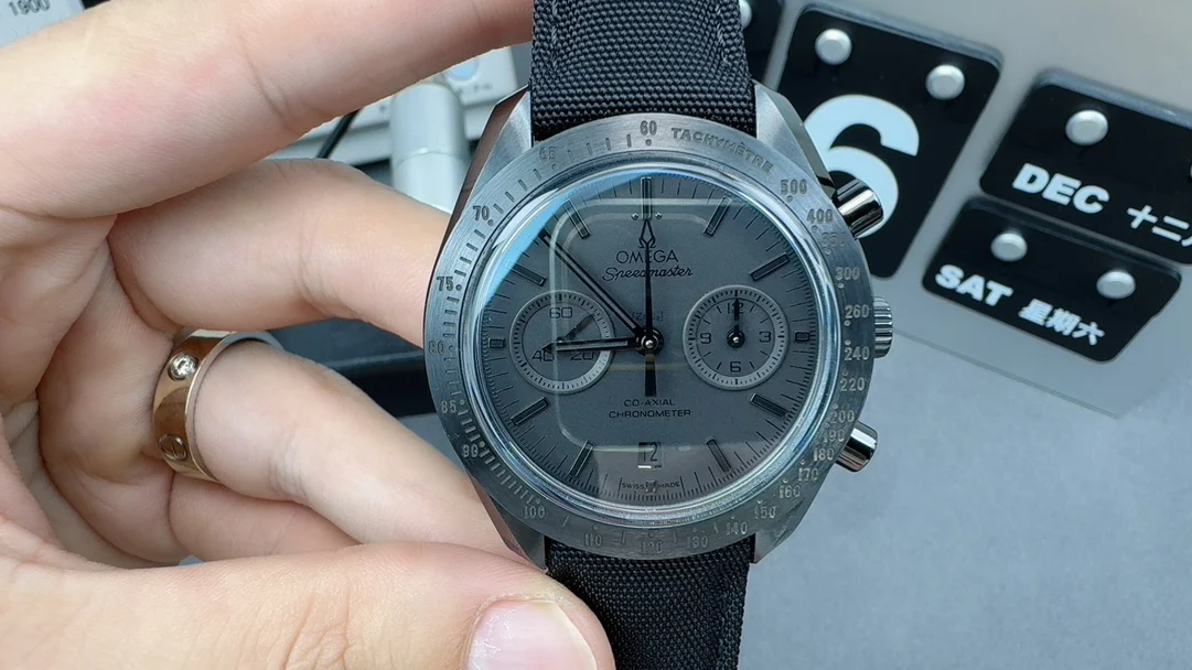 Omega Speedmaster — photographed off the sweep