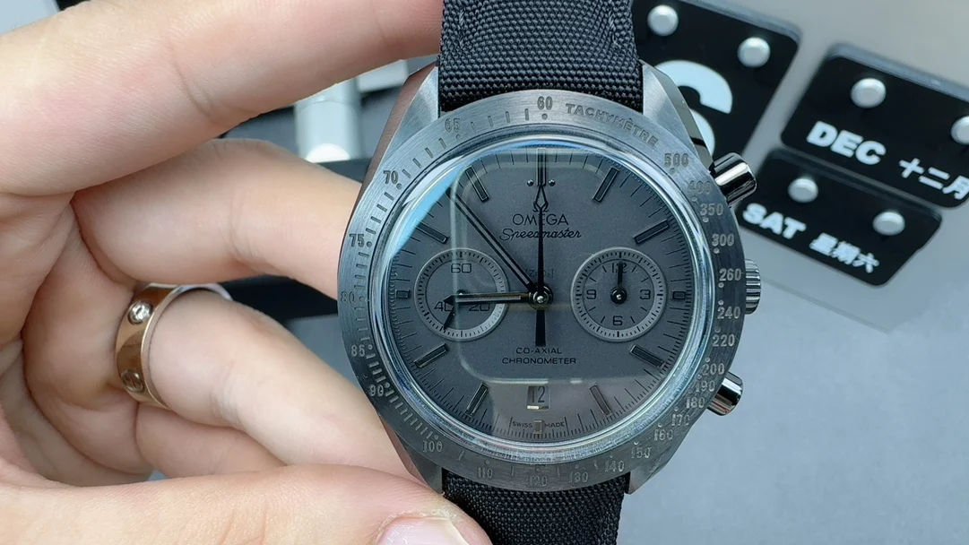 Omega Speedmaster — photographed off the sweep