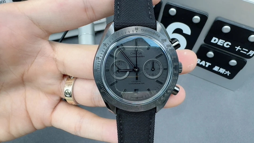 Omega Speedmaster — photographed off the sweep