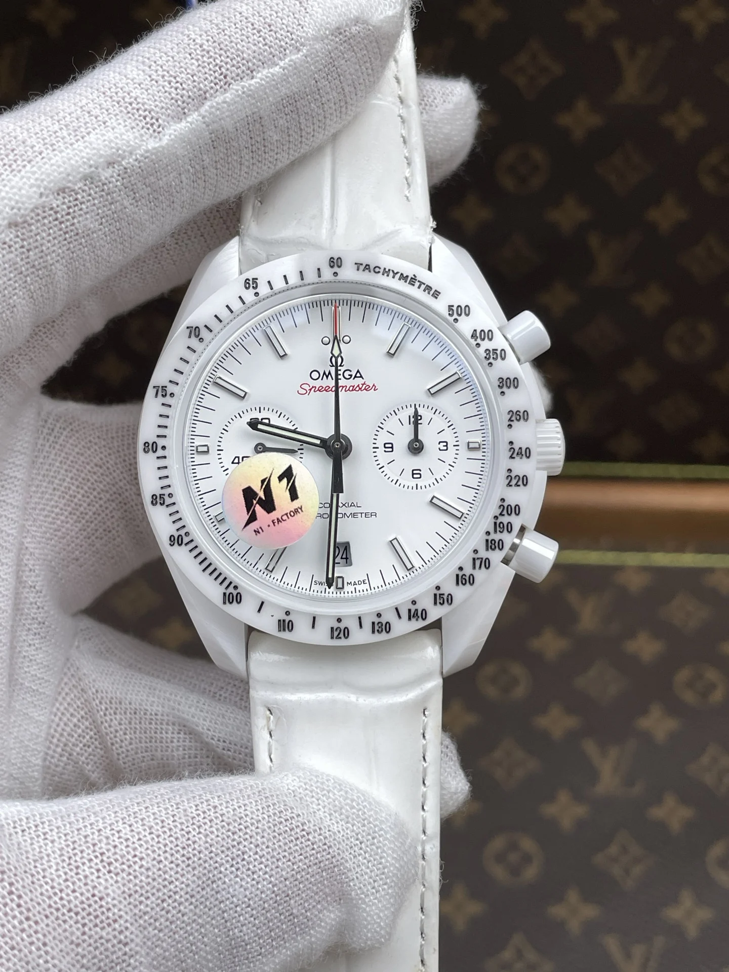 Omega Speedmaster Ceramic — photographed off the sweep