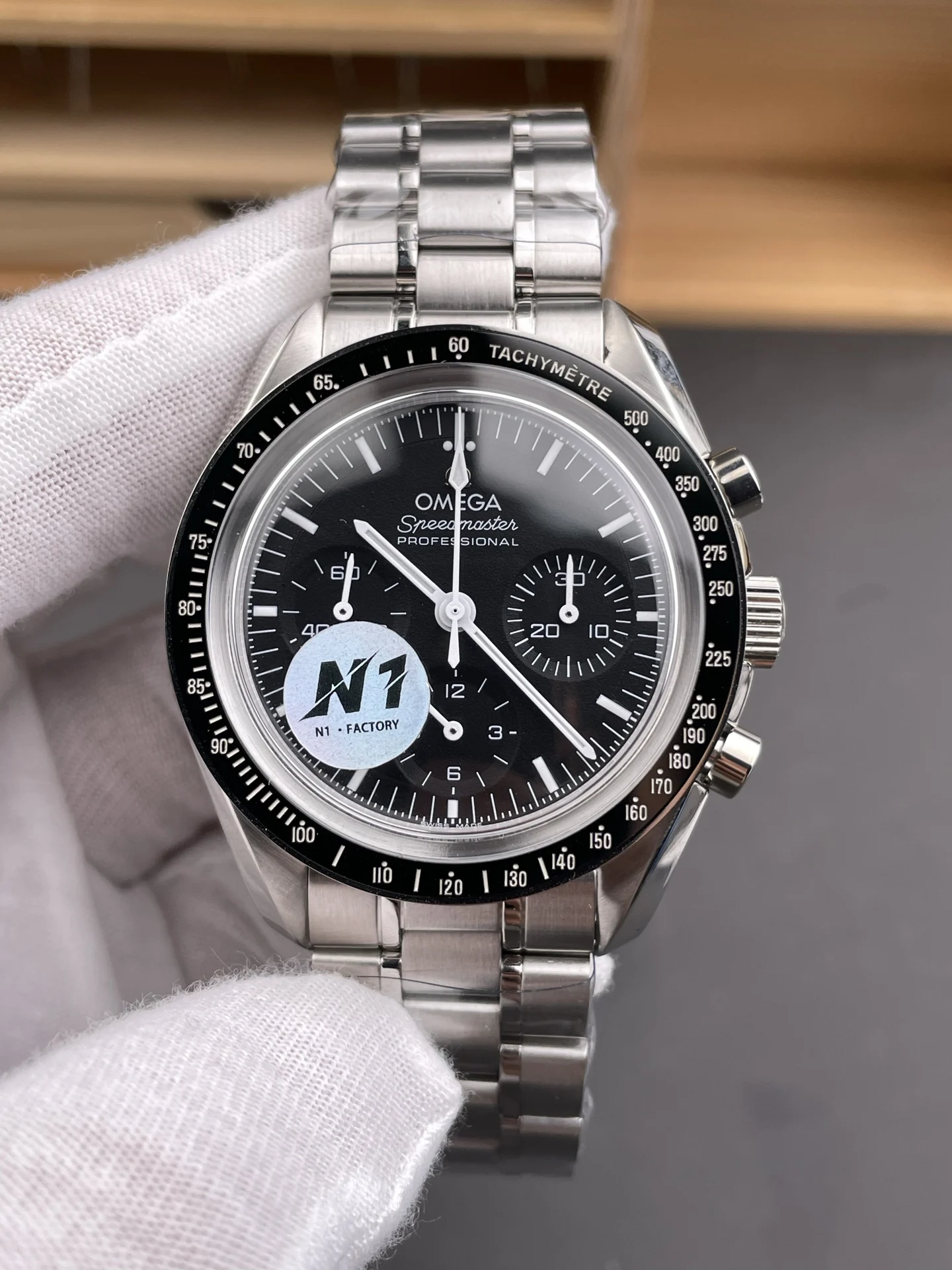 Omega Speedmaster Moonwatch 42mm — photographed off the sweep